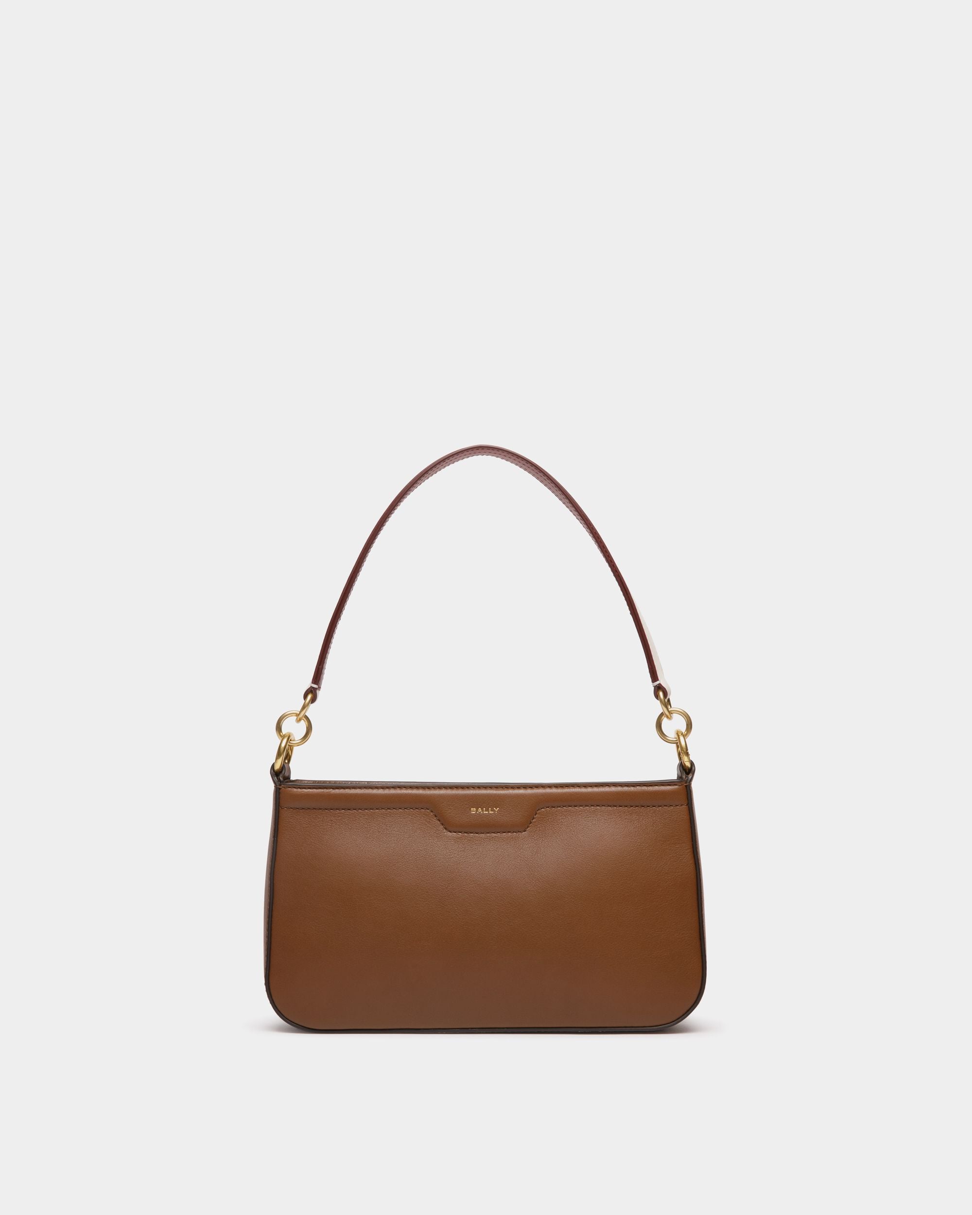 Code Small Shoulder Bag in Brown Leather - Women's - Bally - 01
