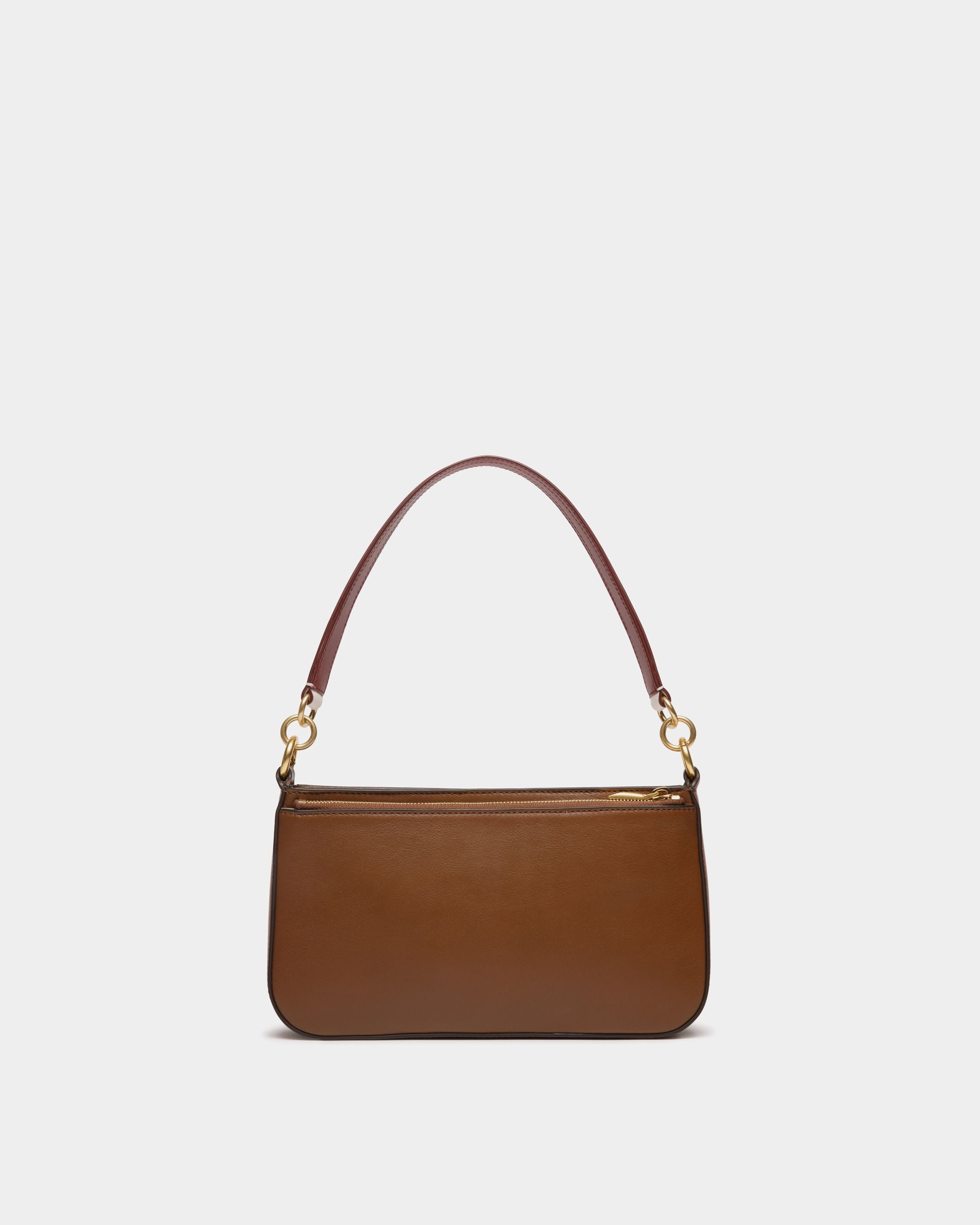 Code Small Shoulder Bag in Brown Leather - Women's - Bally - 02