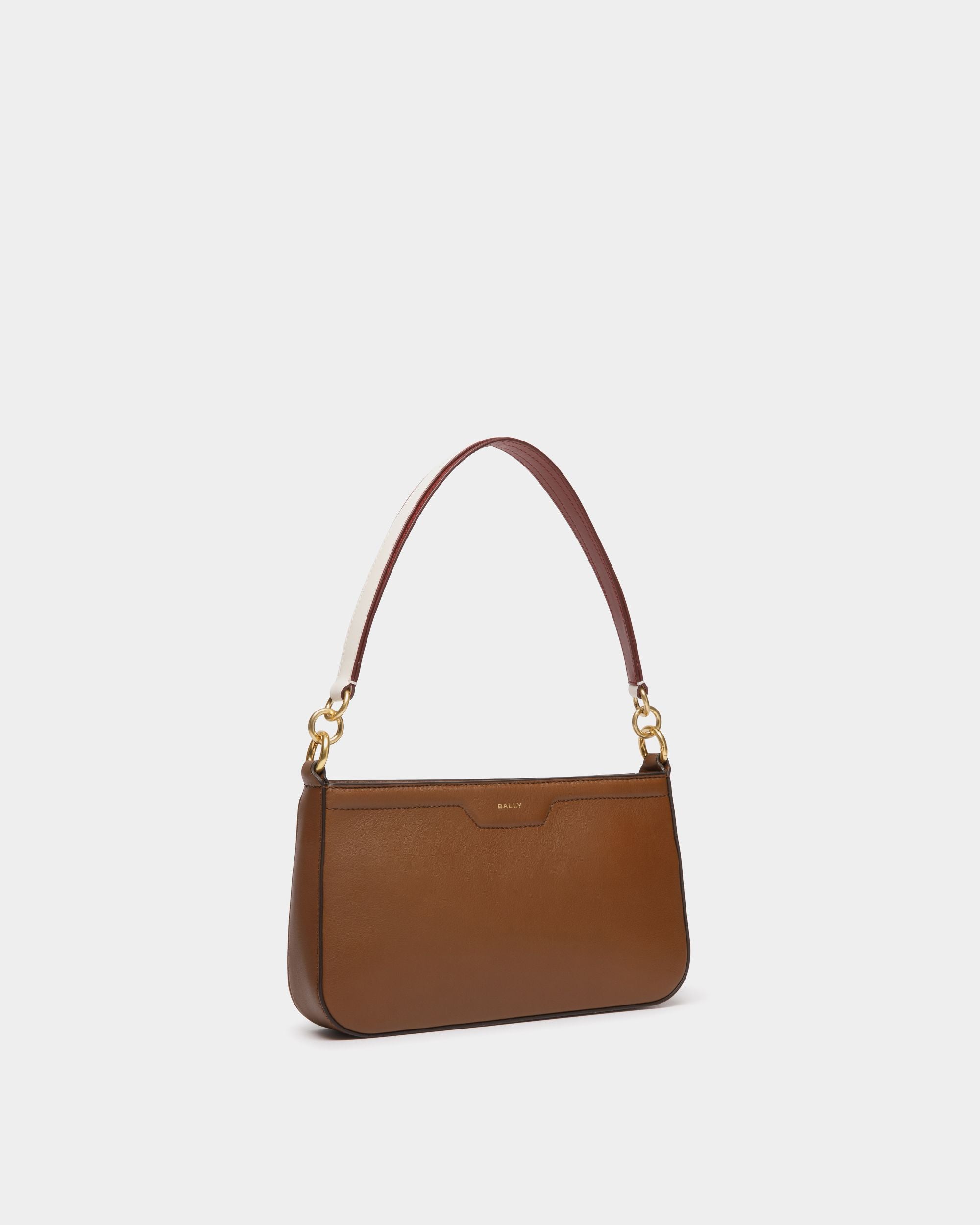 Code Small Shoulder Bag in Brown Leather - Women's - Bally - 03