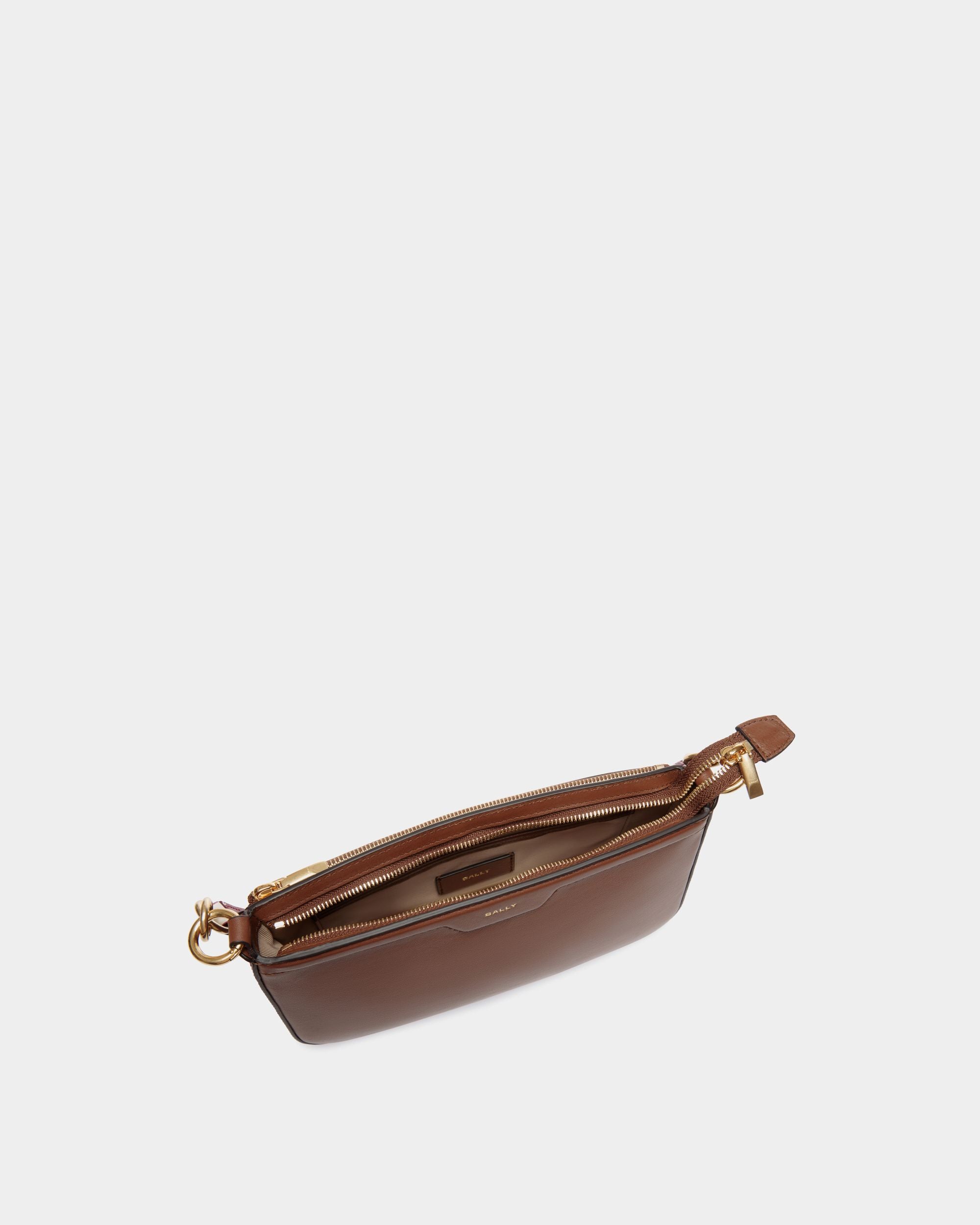 Code Small Shoulder Bag in Brown Leather - Women's - Bally - 04
