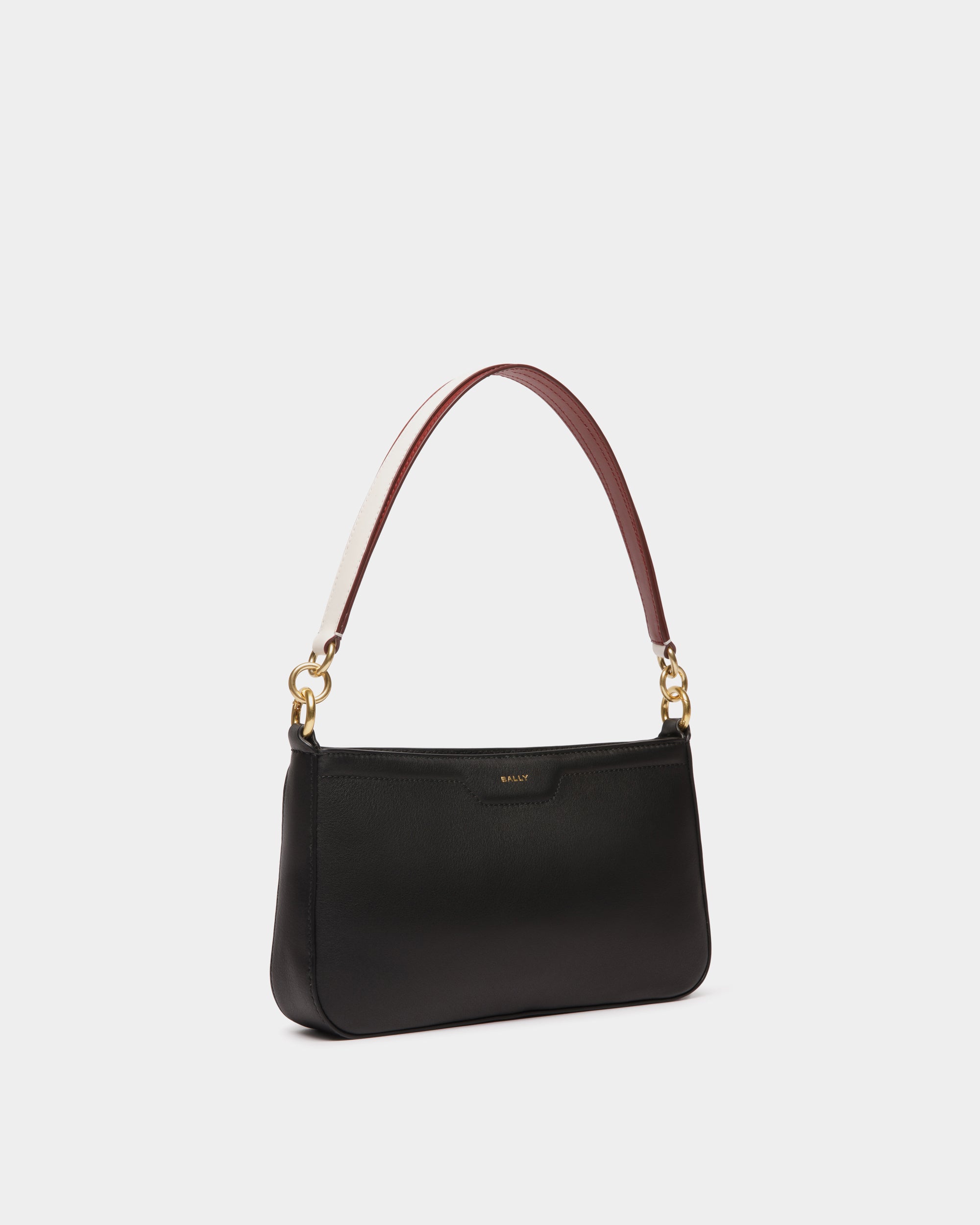 Code Small Shoulder Bag in Black Leather - Women's - Bally - 04