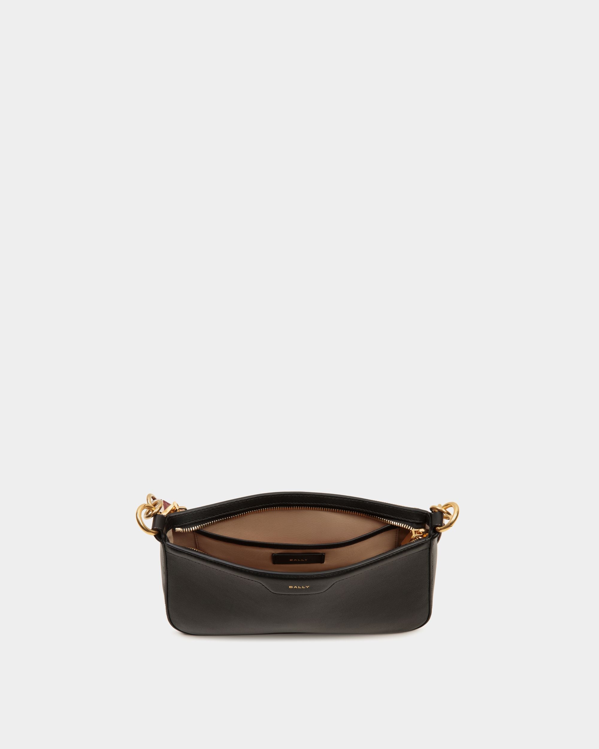 Code Small Shoulder Bag in Black Leather - Women's - Bally - 05