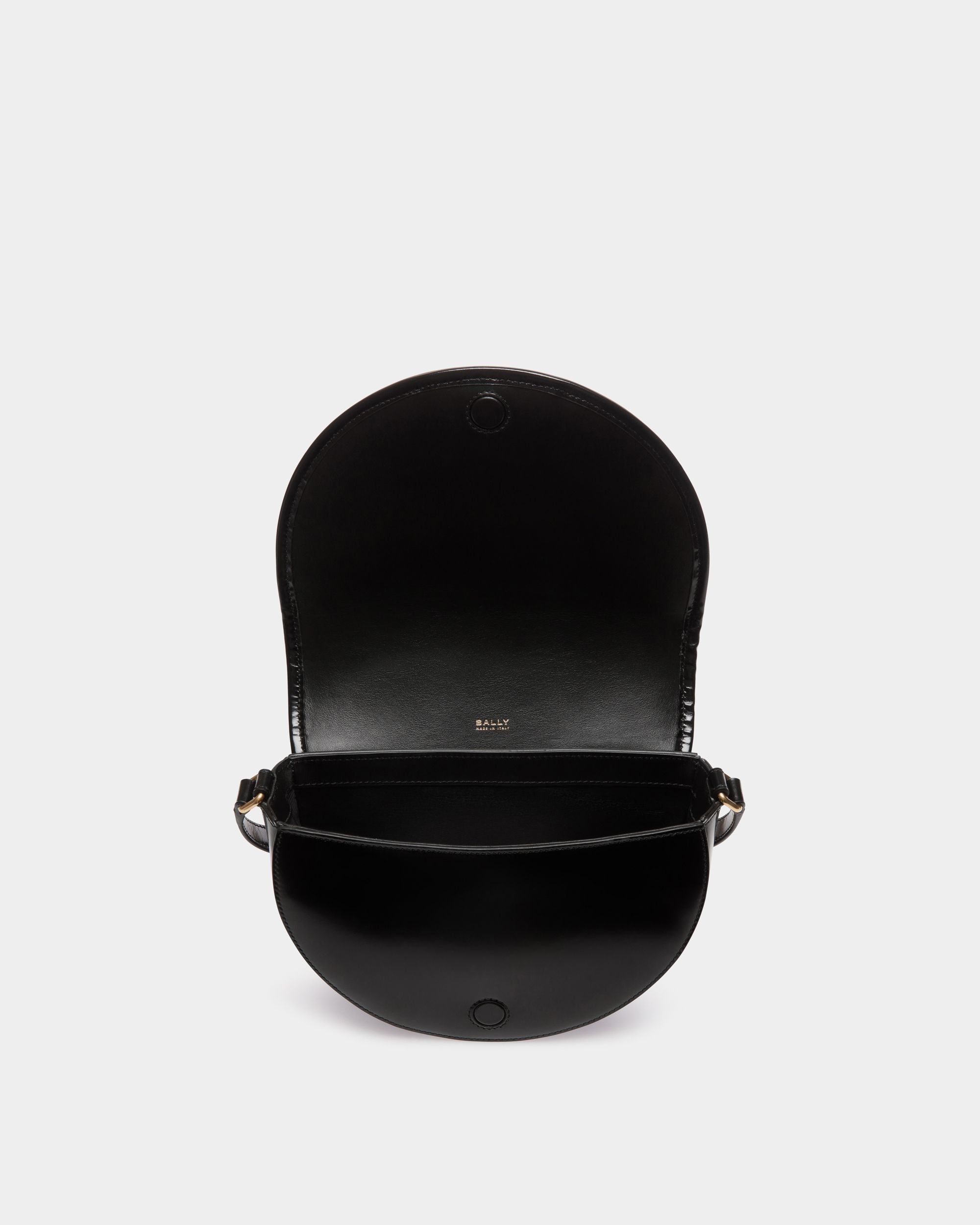 Beckett Crossbody Bag in Black Leather With a Bally Ribbon - Women's - Bally - 04