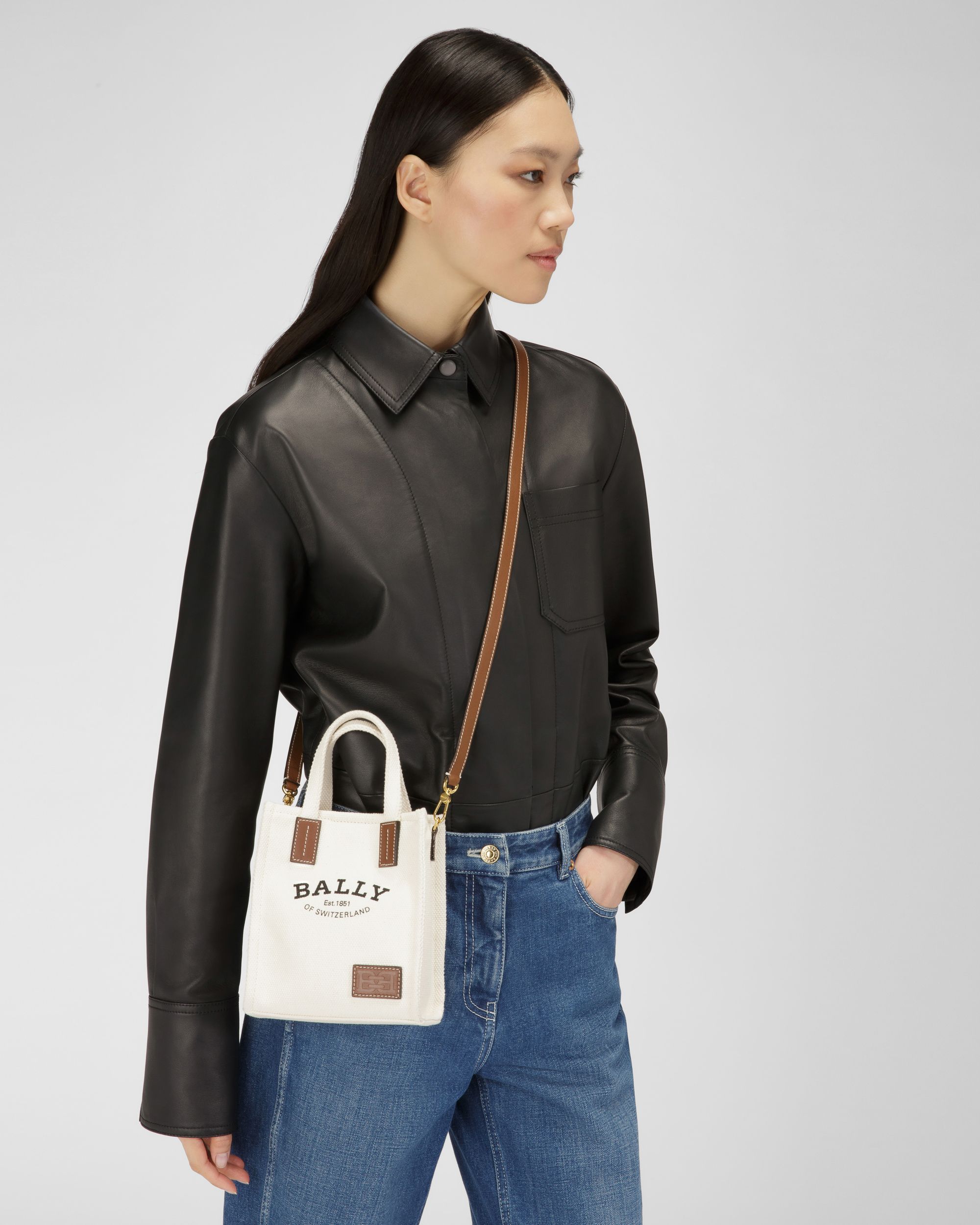 Crystalia XS Fabric Minibag In Natural - Women's - Bally - 02