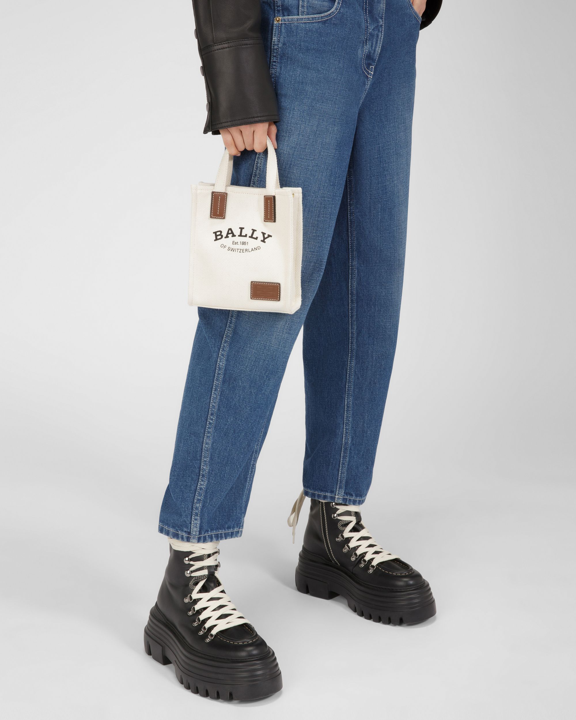 Crystalia XS Fabric Minibag In Natural - Women's - Bally - 06