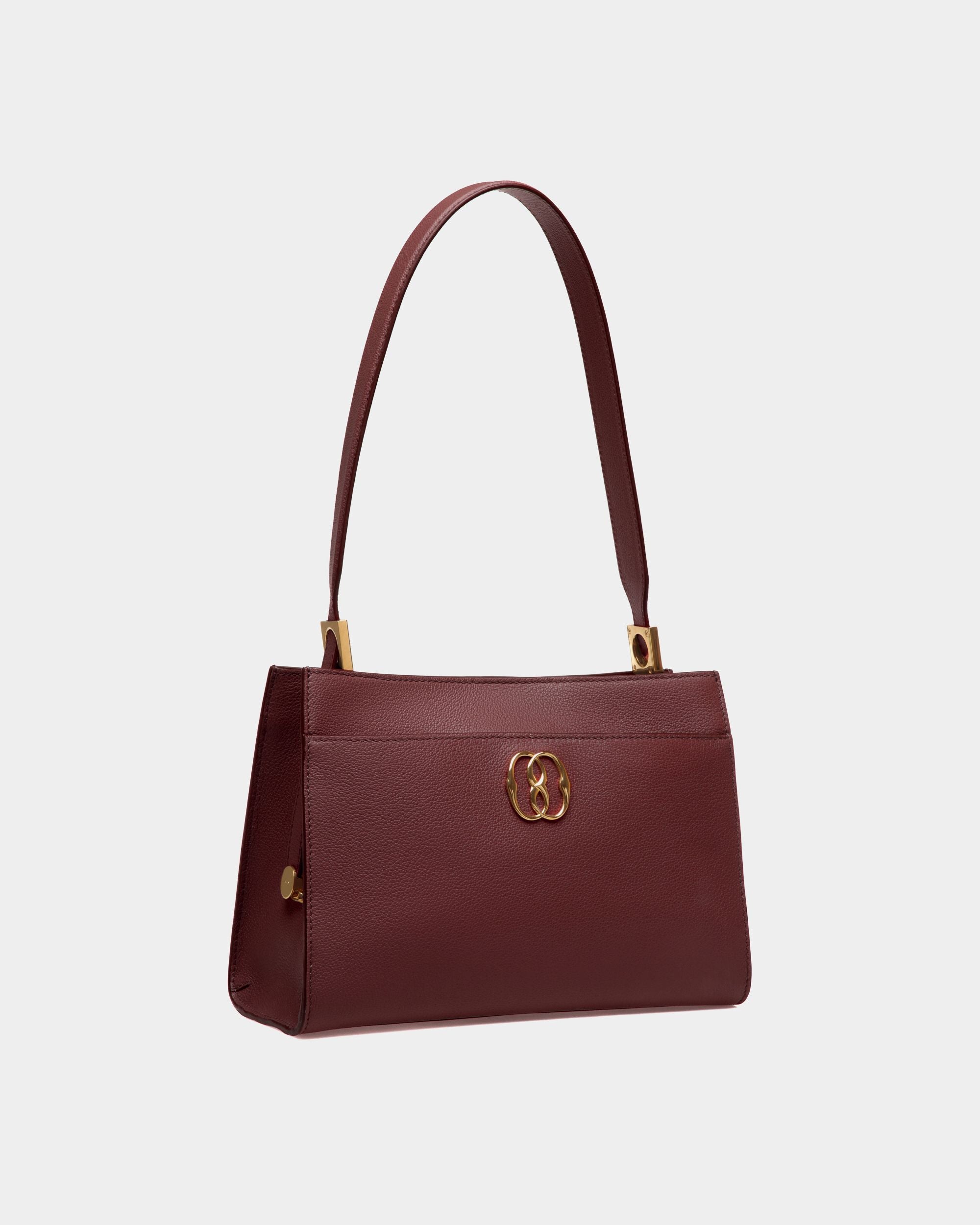 Emblem Shoulder Bag in Andorra Grained Leather - Women's - Bally - 03