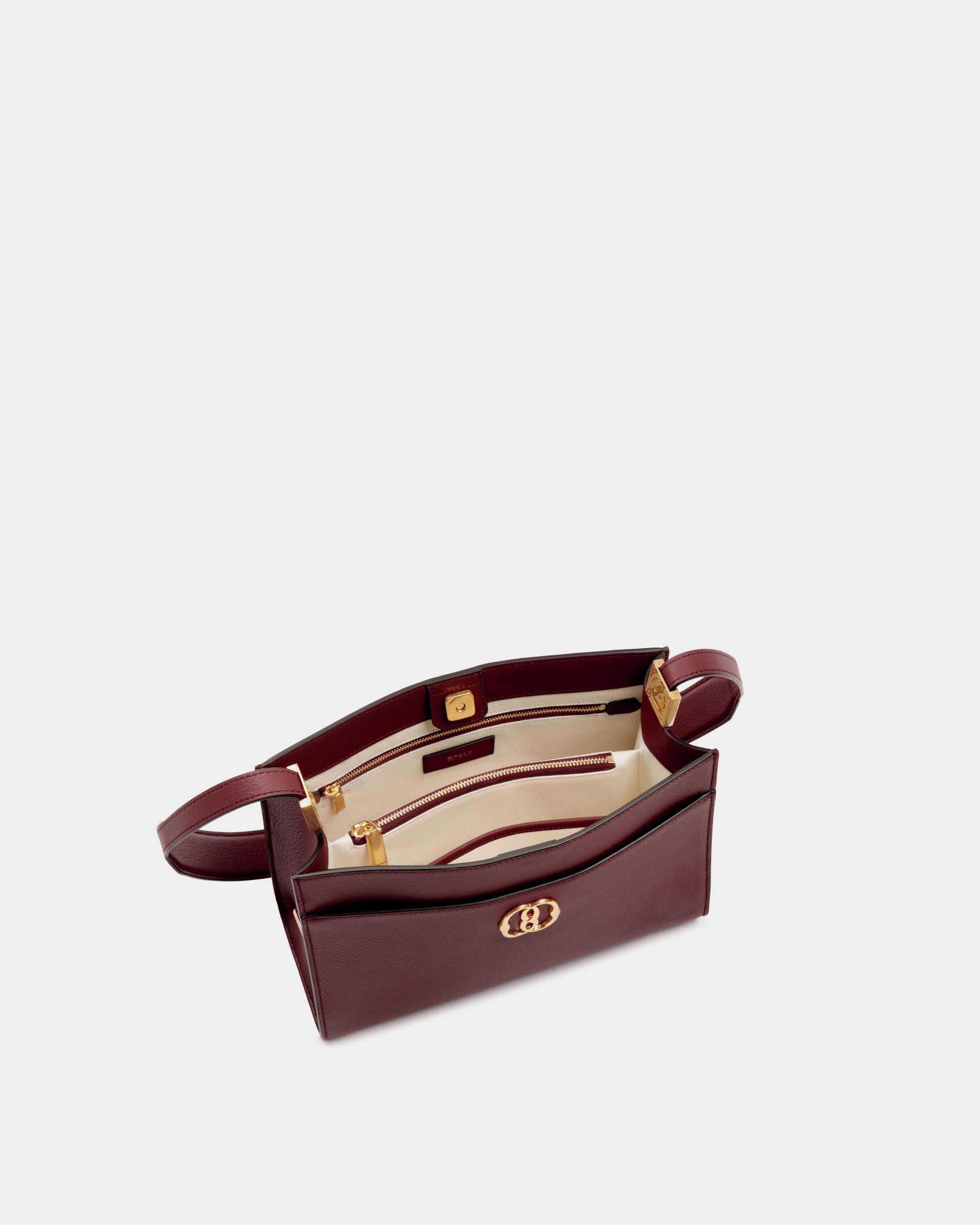 Emblem Shoulder Bag in Andorra Grained Leather - Women's - Bally - 04