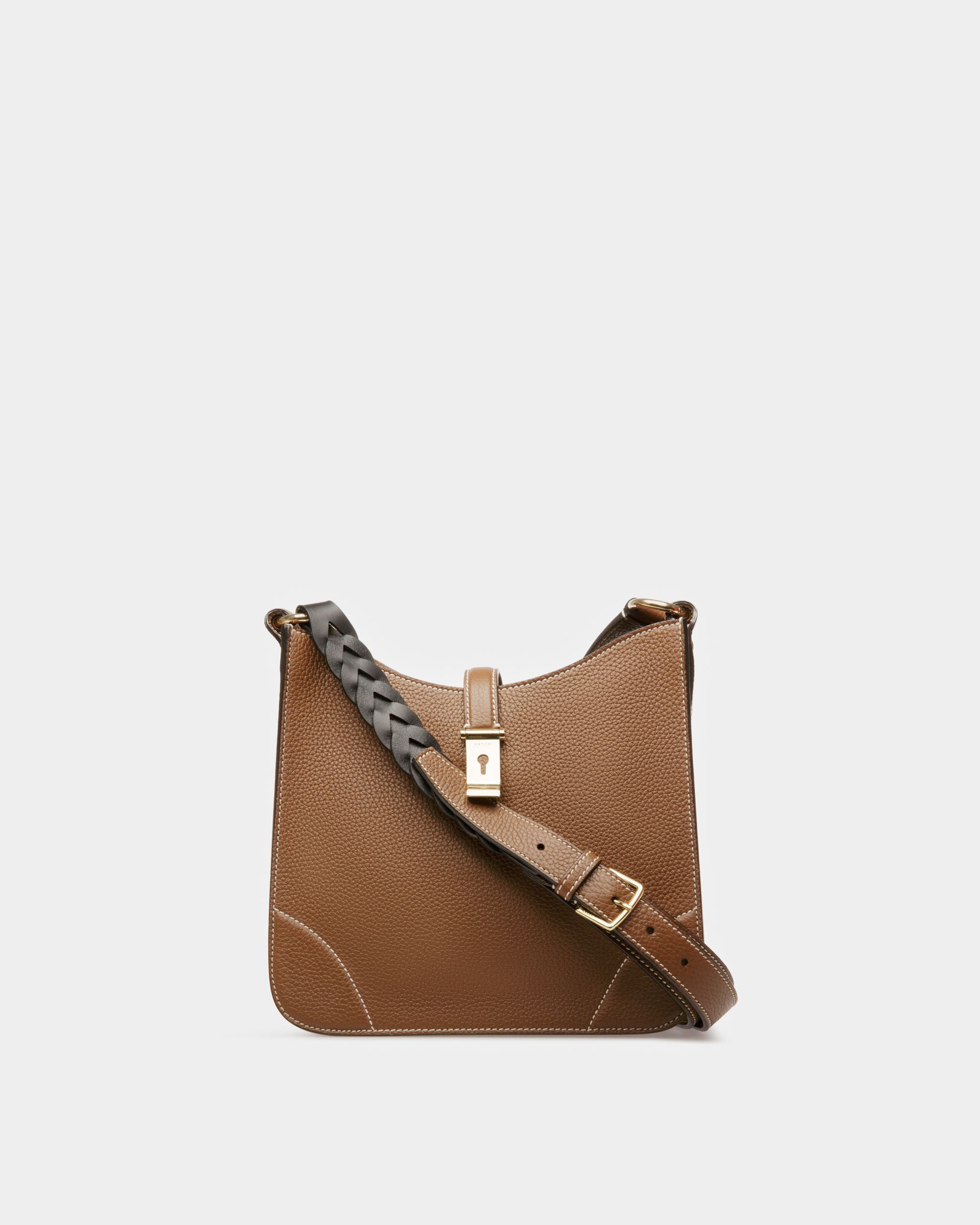 Lavynia Small Leather Hobo Bag In Brown - Women's - Bally - 01