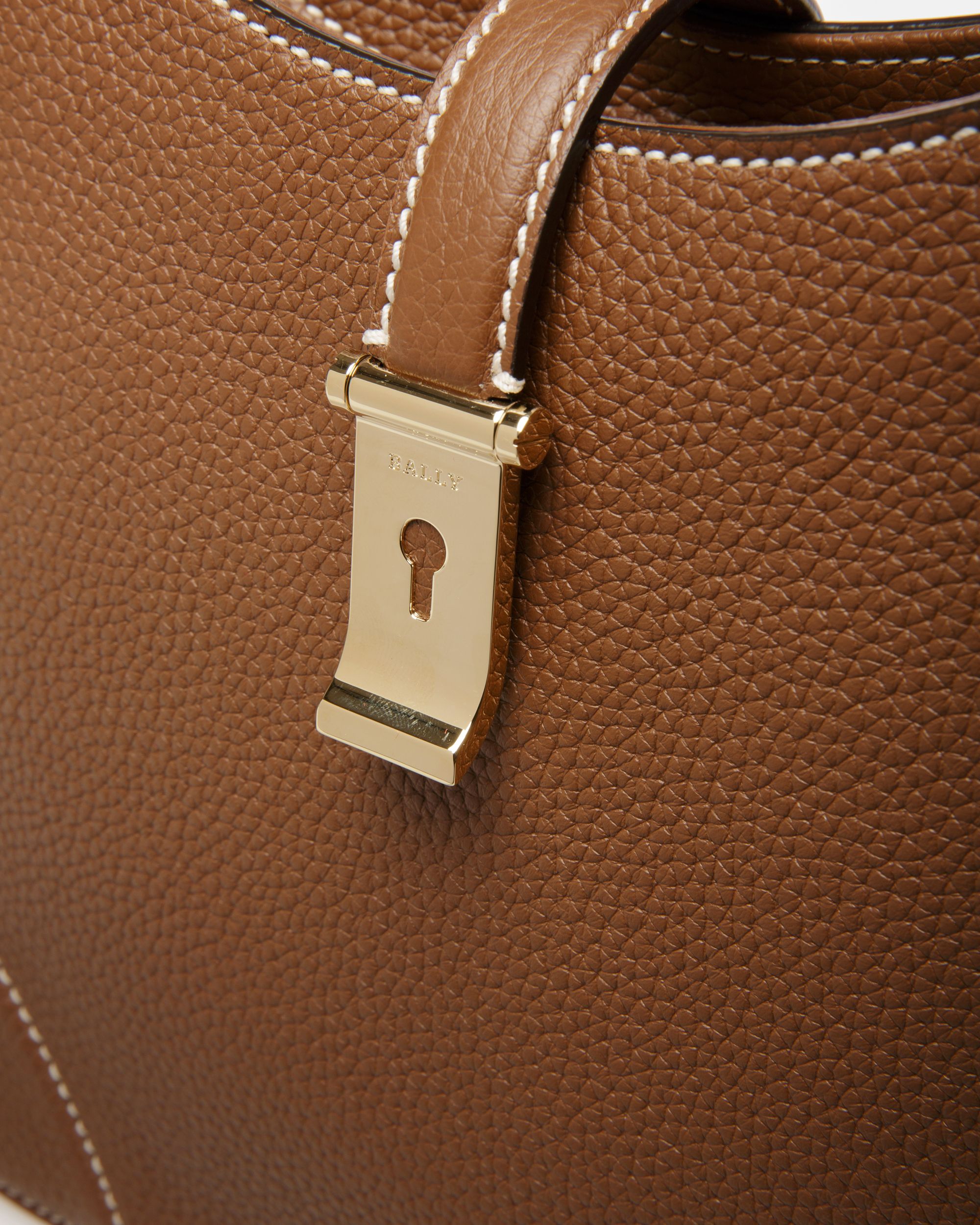 Lavynia Small Leather Hobo Bag In Brown - Women's - Bally - 02