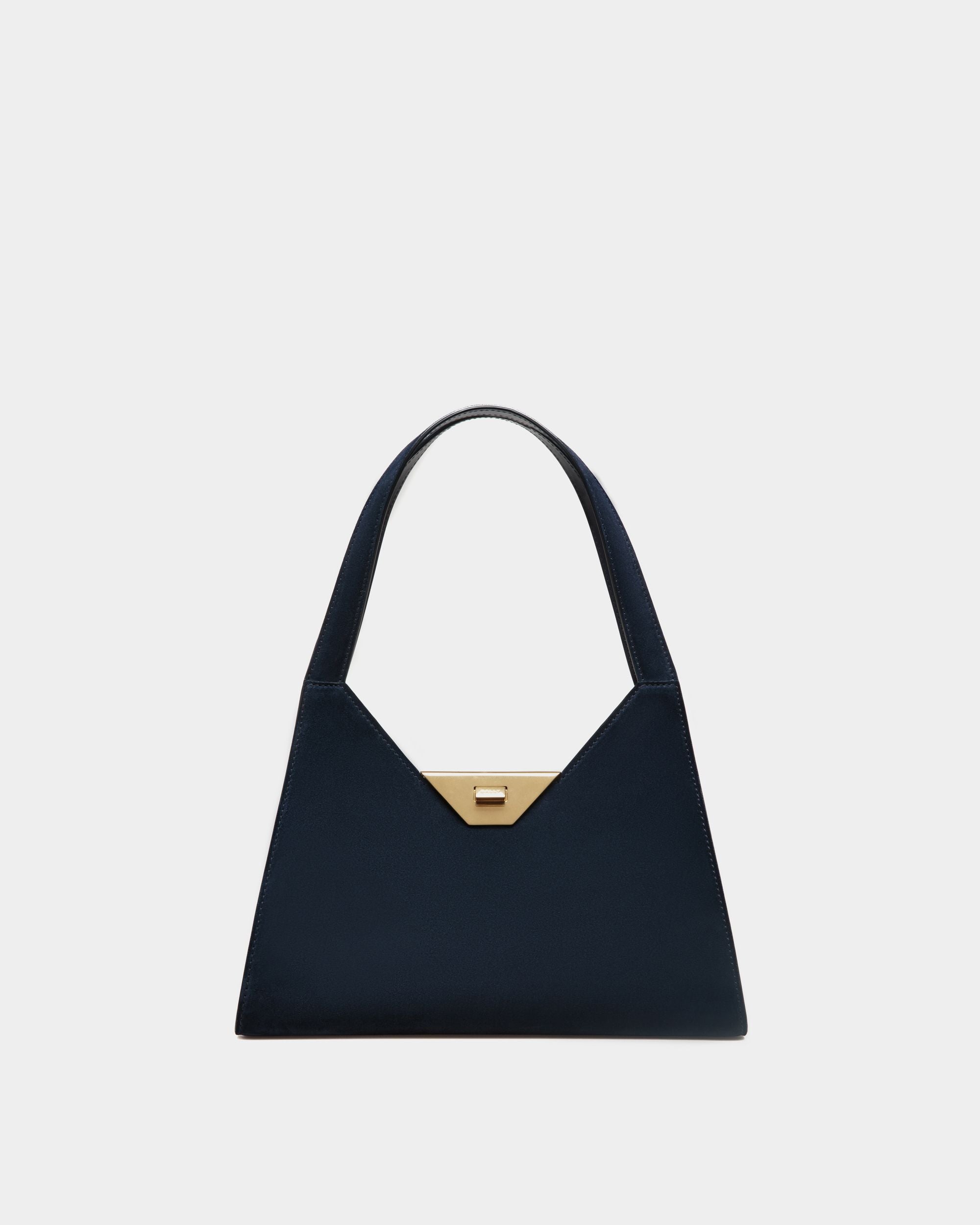 Tilt Shoulder Bag in Blue Suede - Women's - Bally - 01