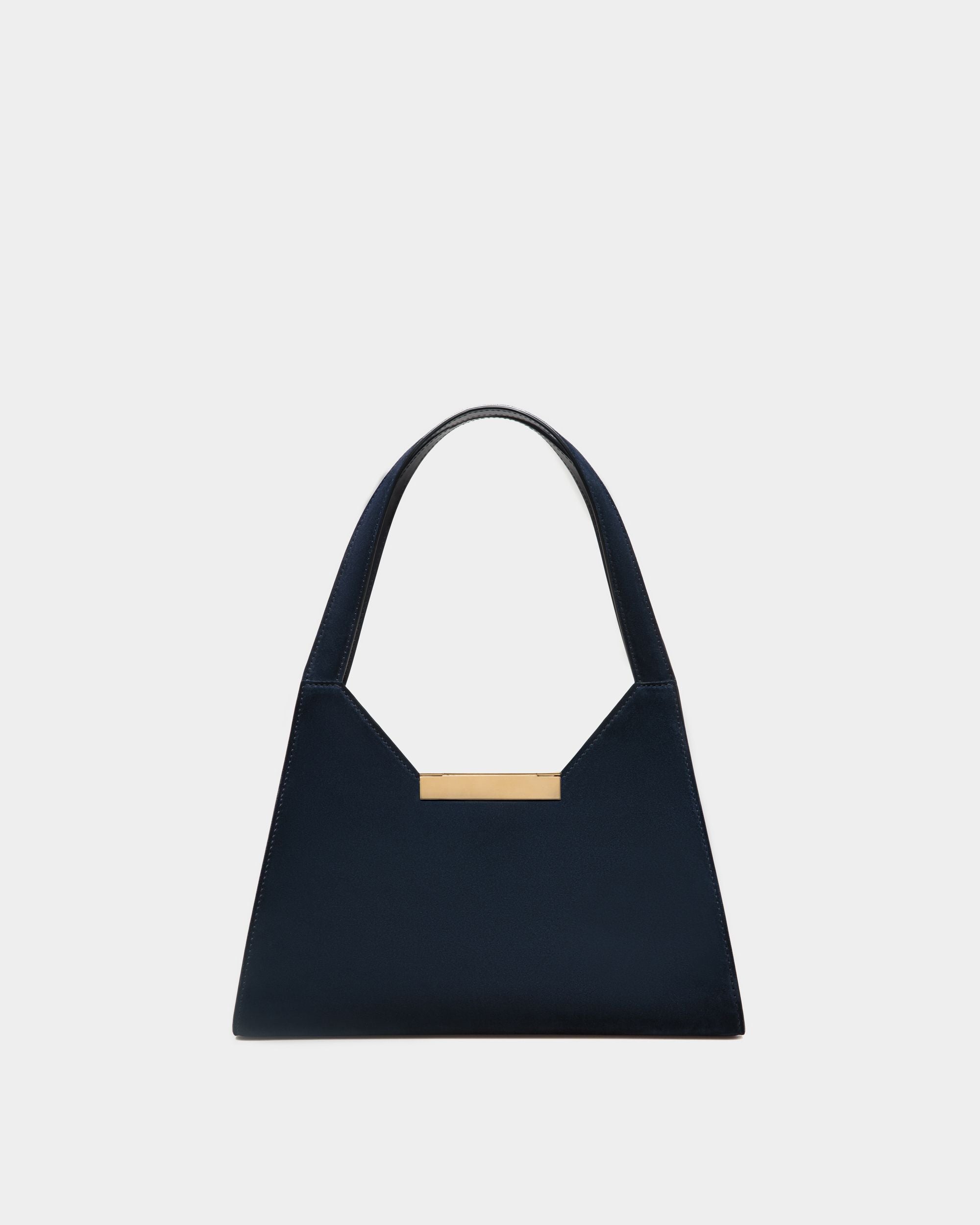 Tilt Shoulder Bag in Blue Suede - Women's - Bally - 02