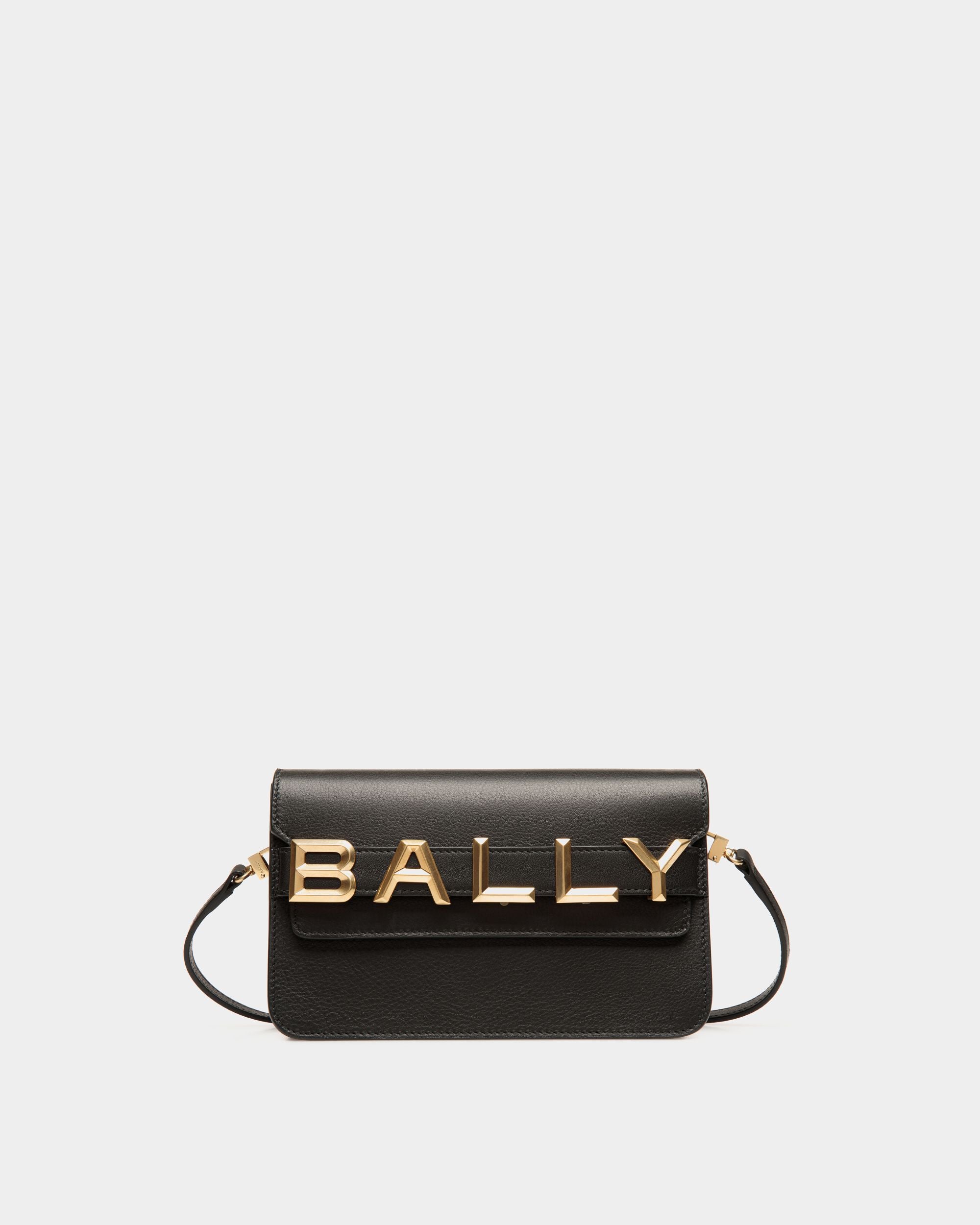 Logo Crossbody In Black Leather - Women's - Bally - 01