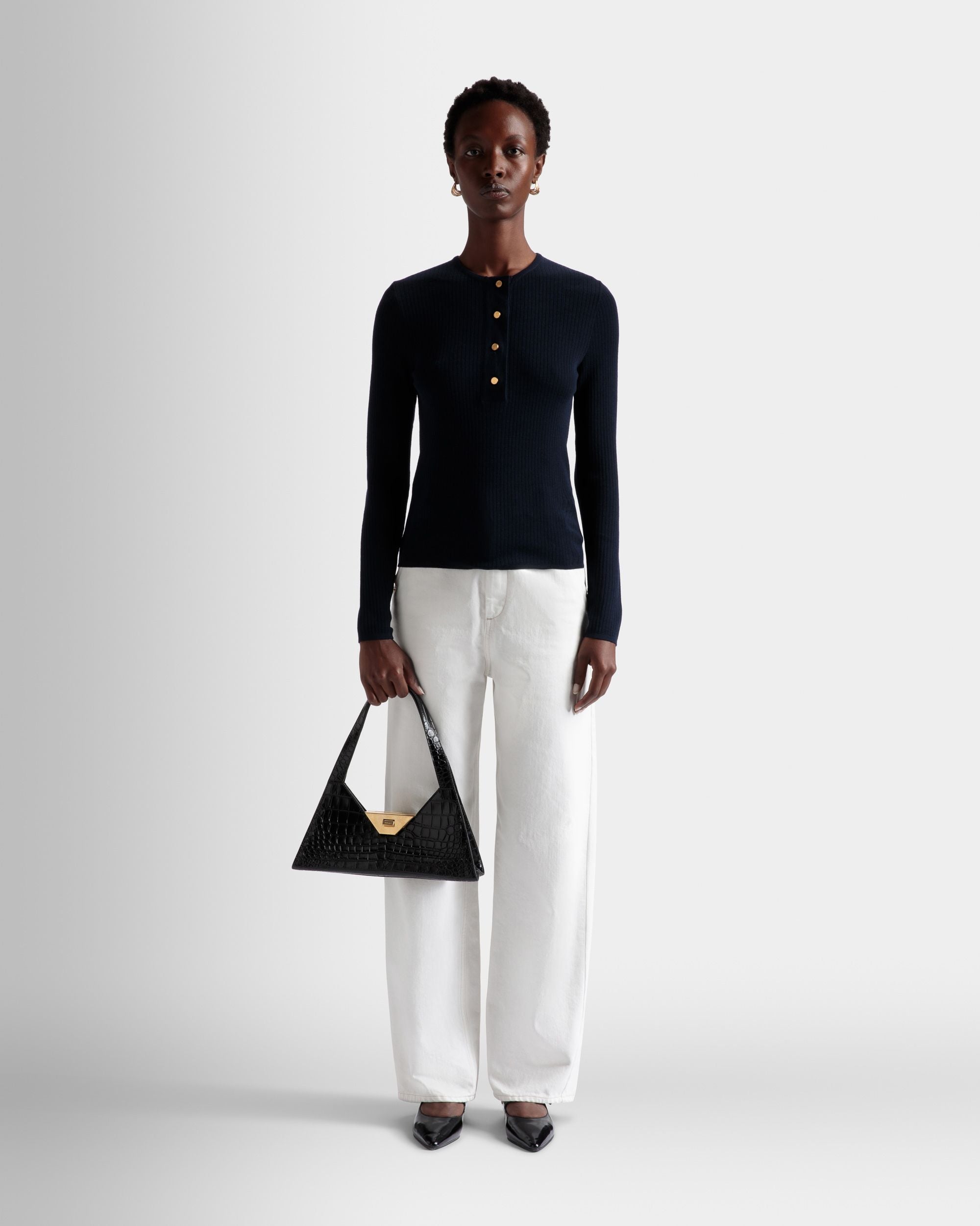 Trilliant Small Shoulder Bag In Black Leather - Women's - Bally - 02