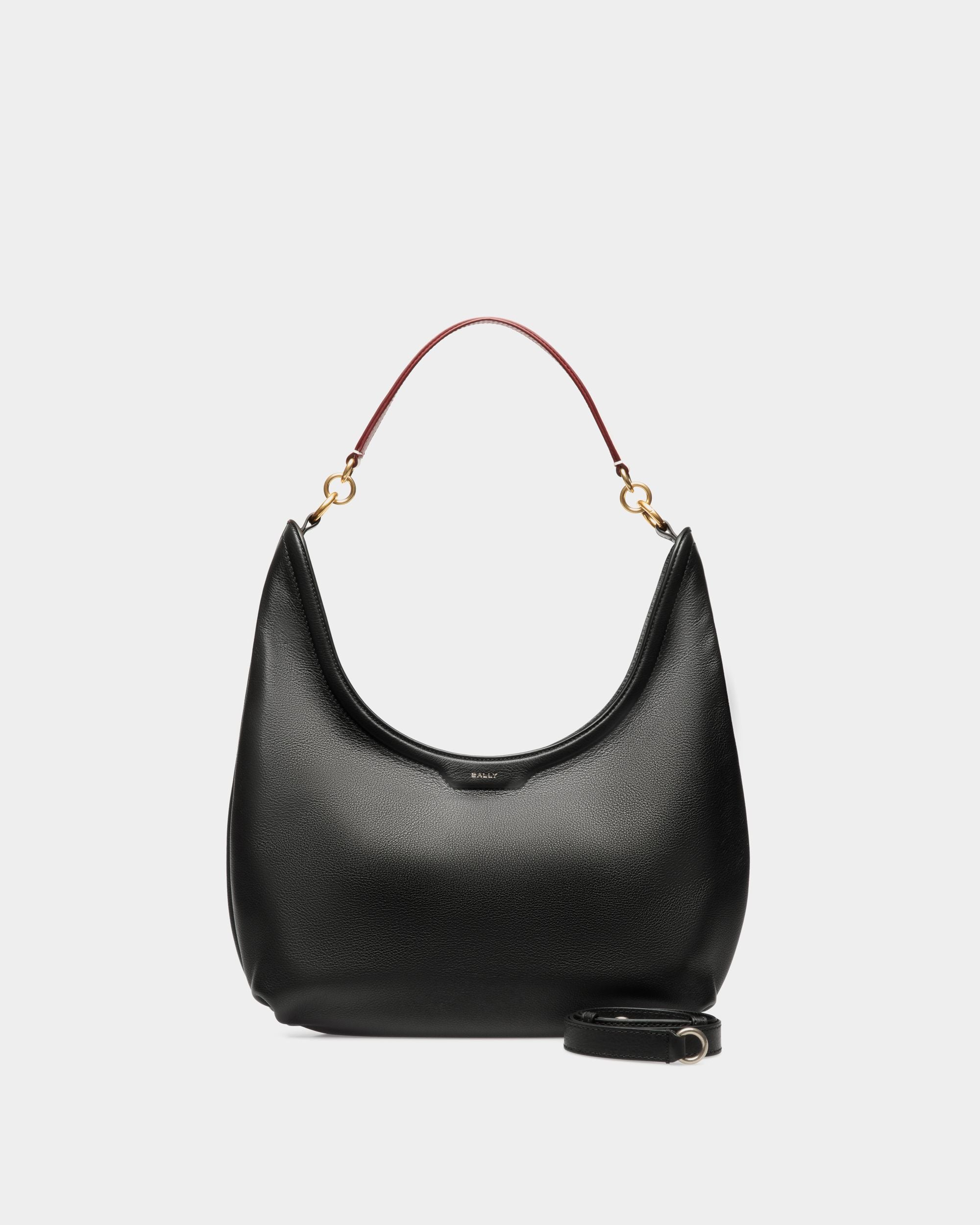 Code Hobo Bag In Black Leather - Women's - Bally - 01