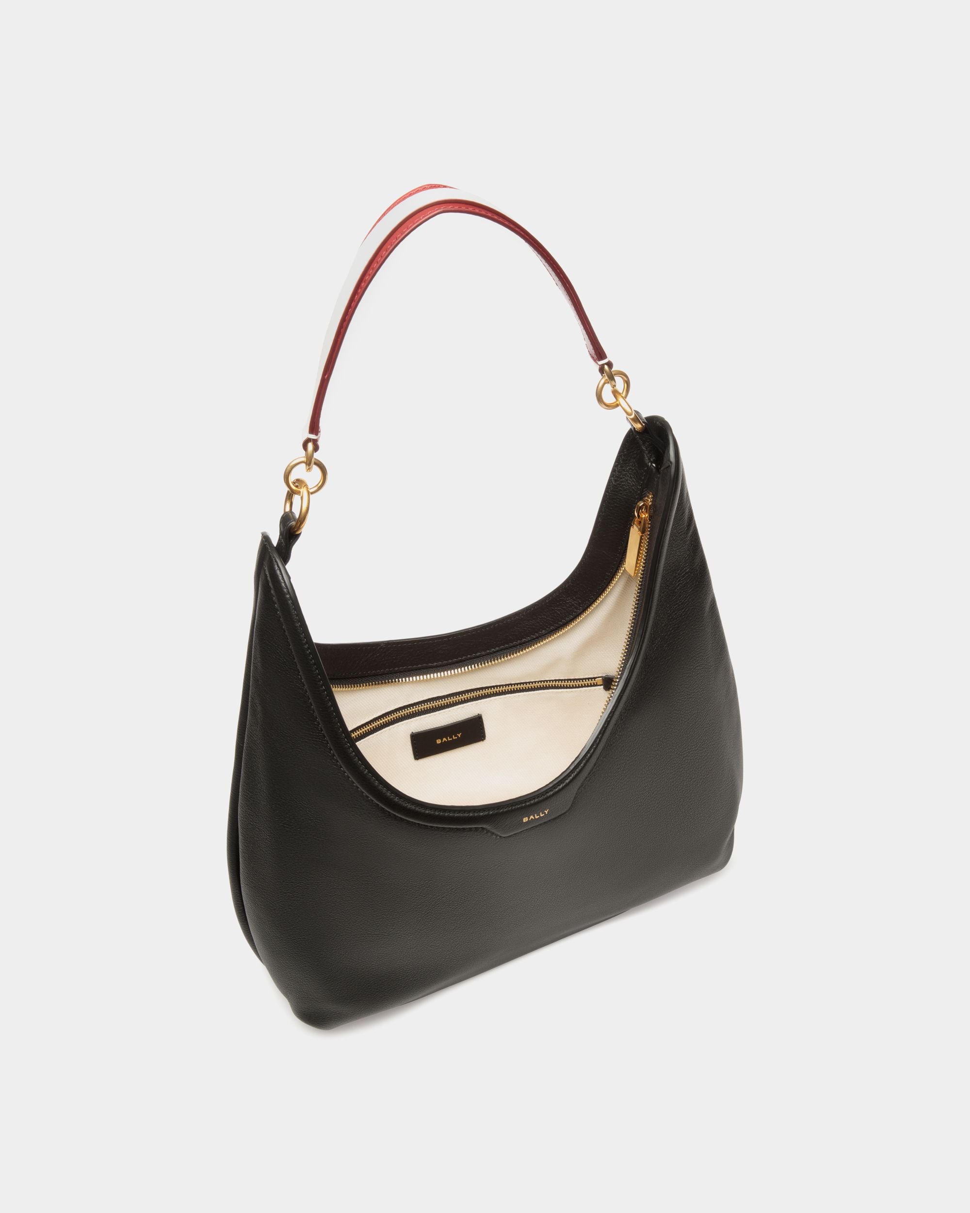 Code Hobo Bag In Black Leather - Women's - Bally - 05