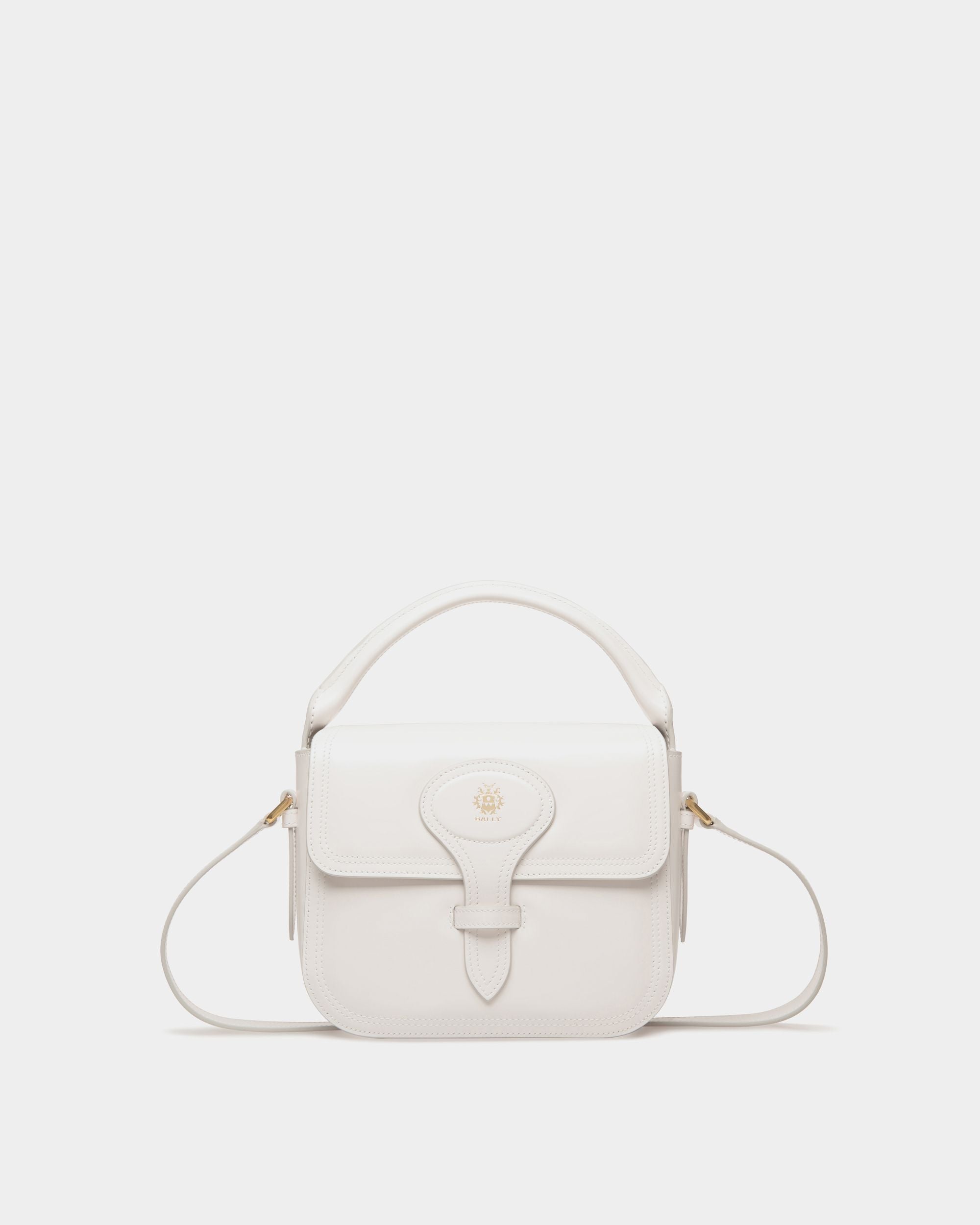 Beckett Minibag in White Brushed Leather - Women's - Bally - 01