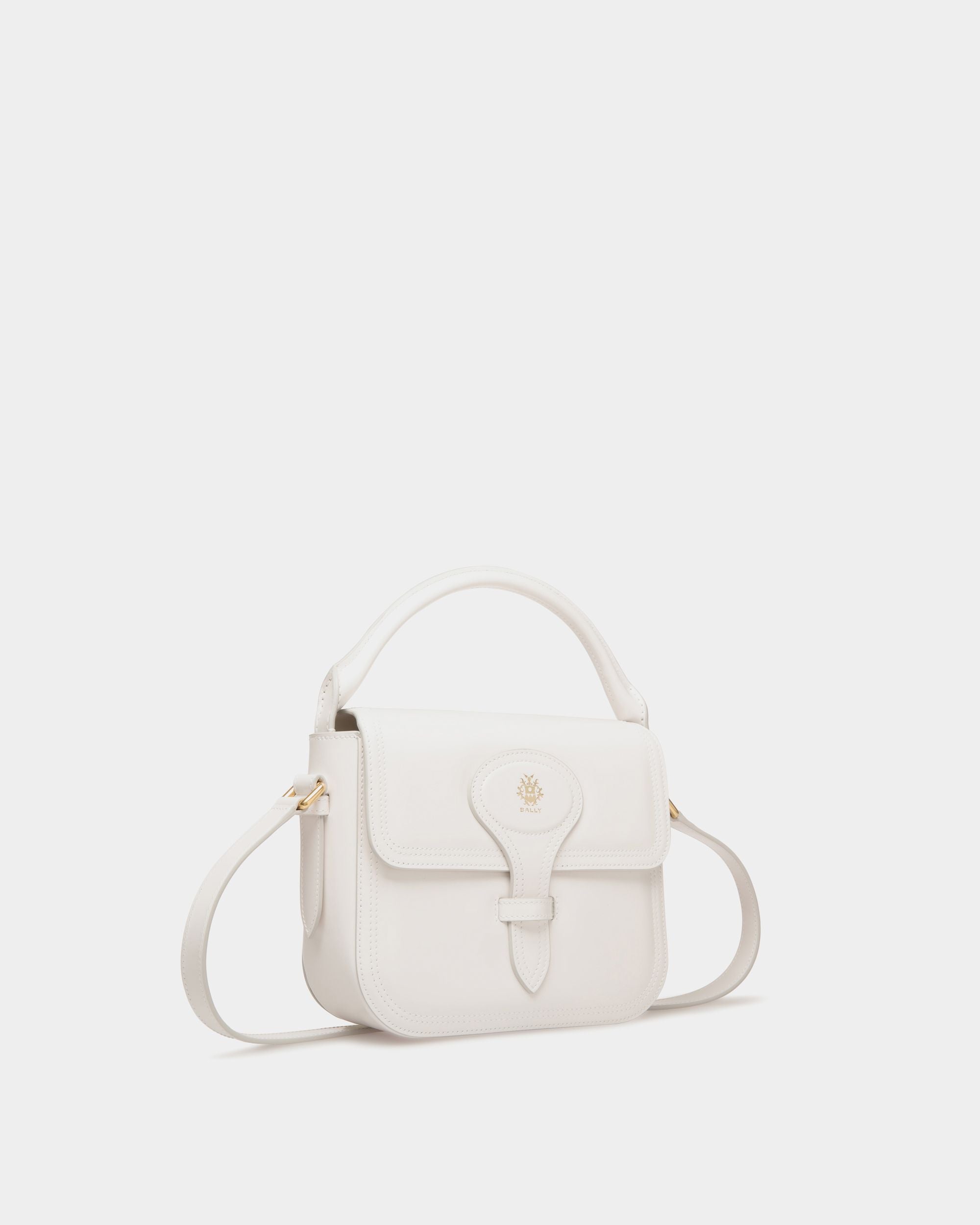 Beckett Minibag in White Brushed Leather - Women's - Bally - 03
