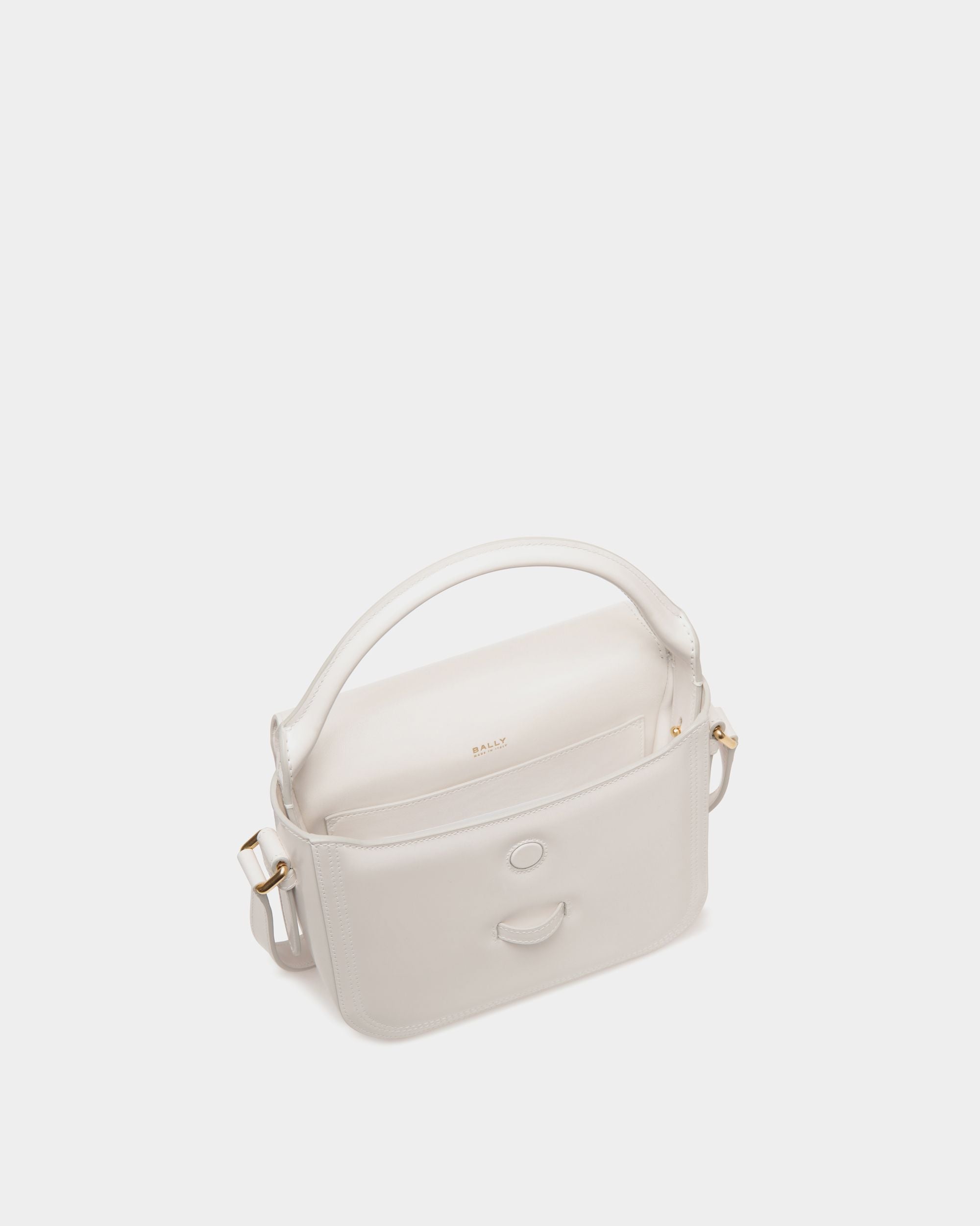 Beckett Minibag in White Brushed Leather - Women's - Bally - 04
