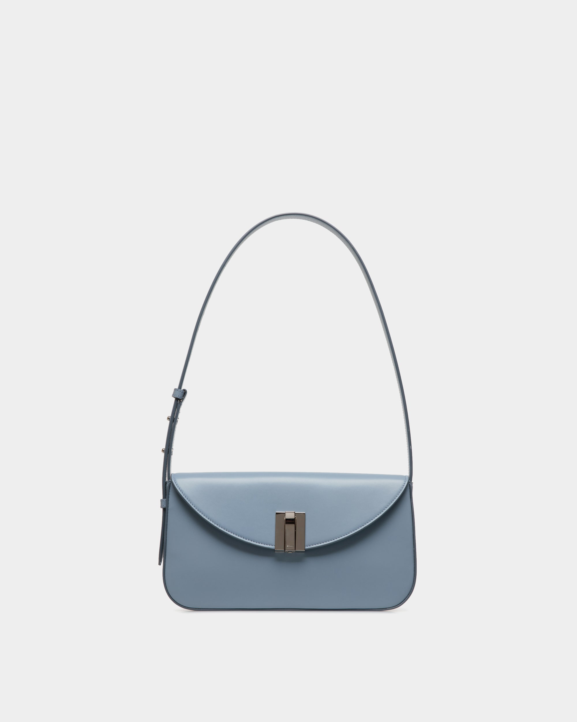 Ollam Small Shoulder Bag in Light Blue Leather - Women's - Bally - 01