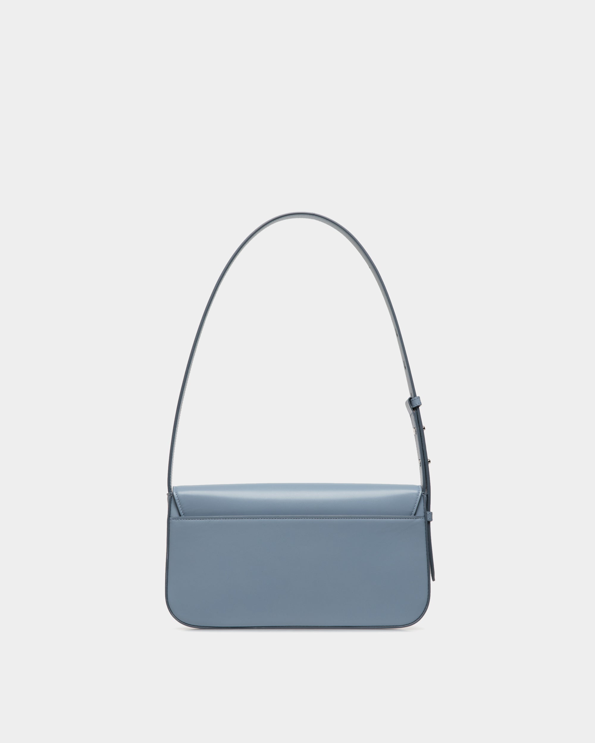 Ollam Small Shoulder Bag in Light Blue Leather - Women's - Bally - 03