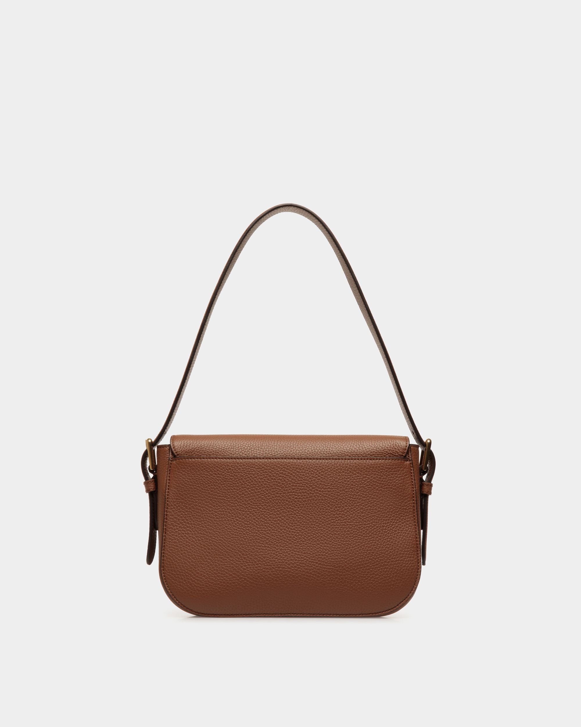 Lock Me Shoulder Bag in Brown Grained Leather - Women's - Bally - 03