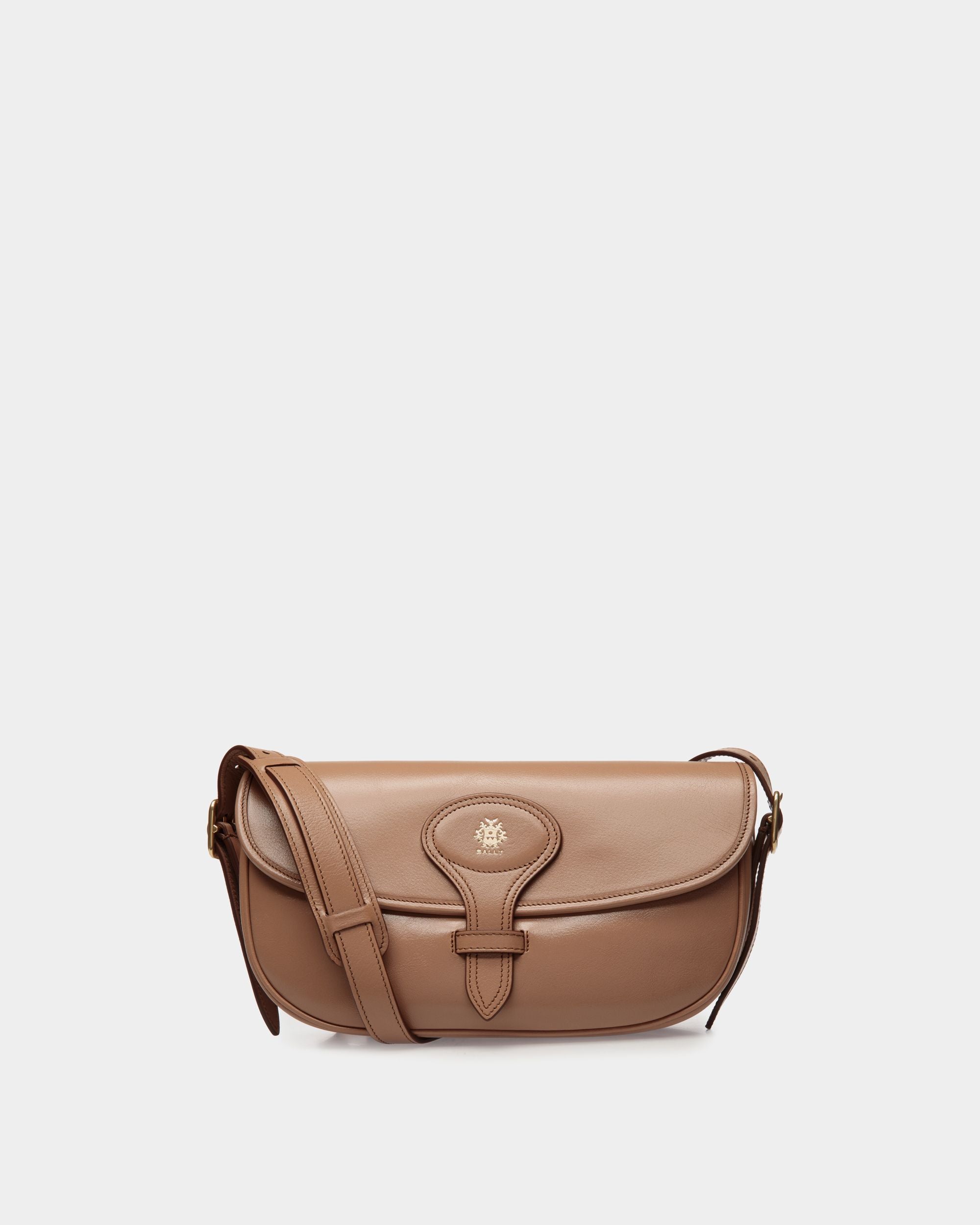 Beckett Crossbody Bag in Praline Beige Leather - Women's - Bally - 01