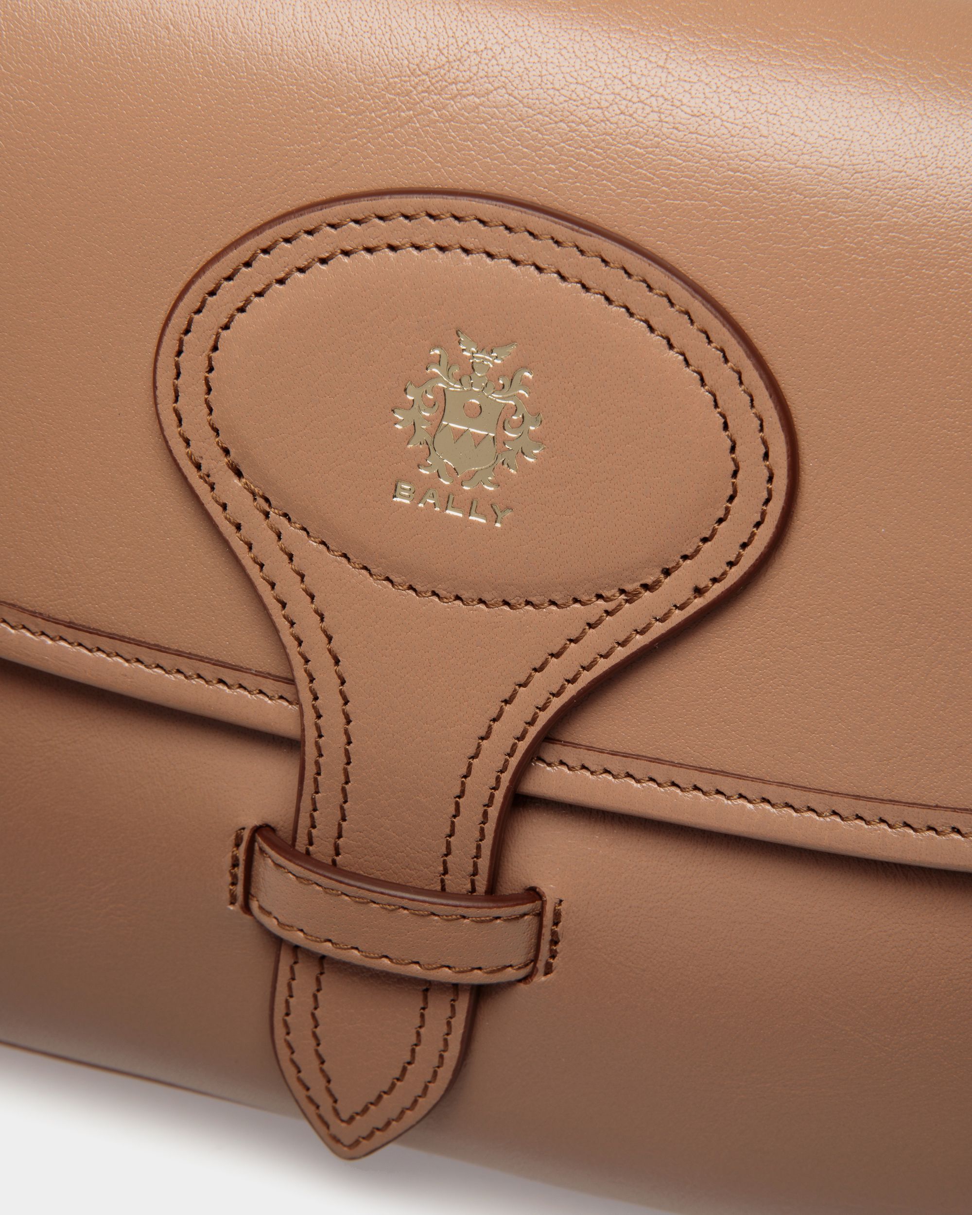 Beckett Crossbody Bag in Praline Beige Leather - Women's - Bally - 06