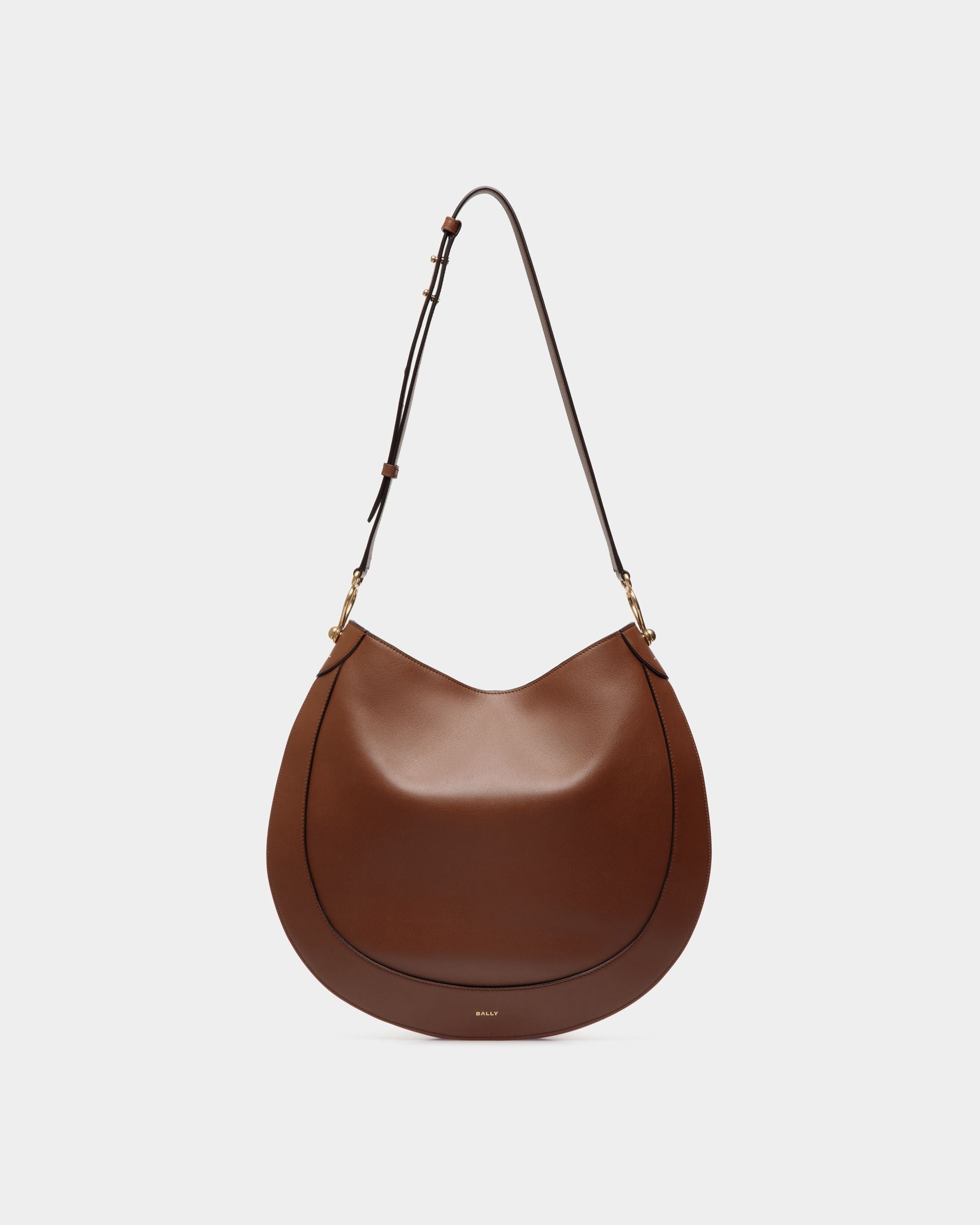 Lune Hobo Bag in Brown Leather - Women's - Bally - 01