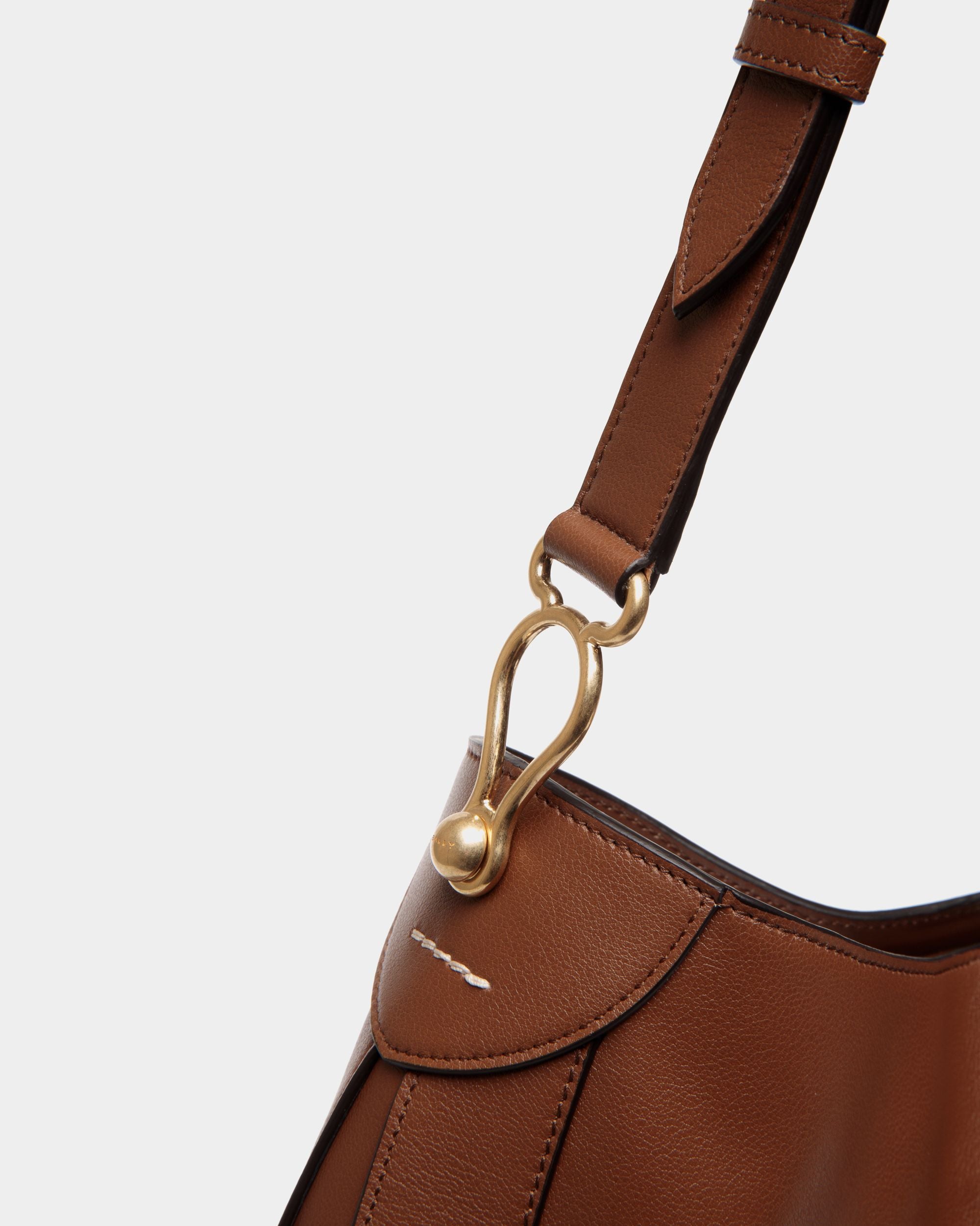 Lune Hobo Bag in Brown Leather - Women's - Bally - 04