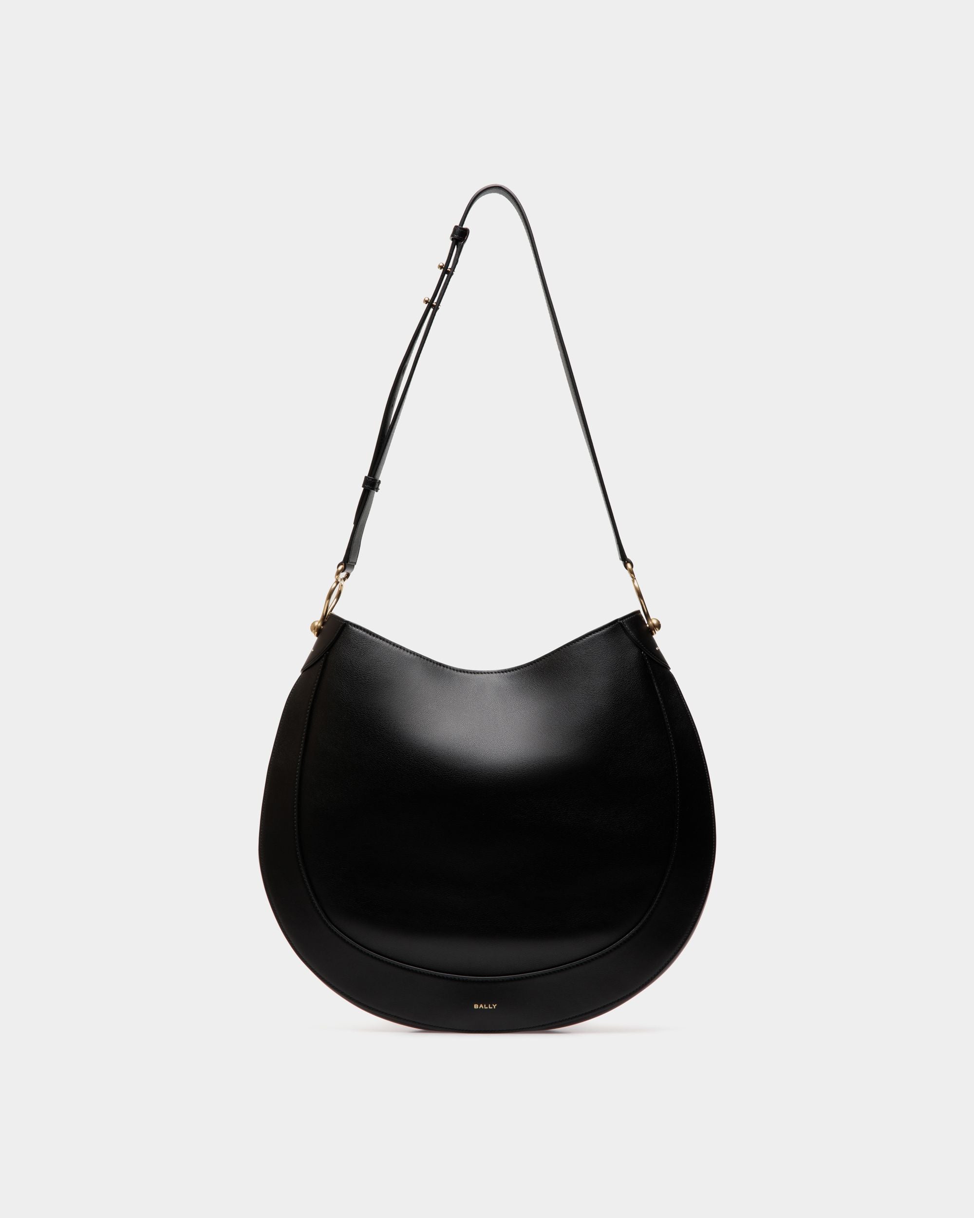 Lune Hobo Bag in Black Leather - Women's - Bally - 01