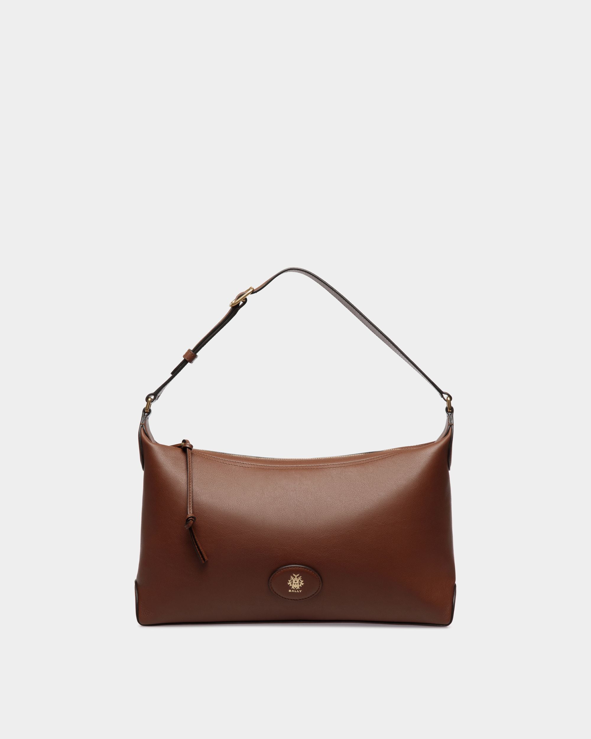 Queen Hobo Bag in Brown Leather - Women's - Bally - 01