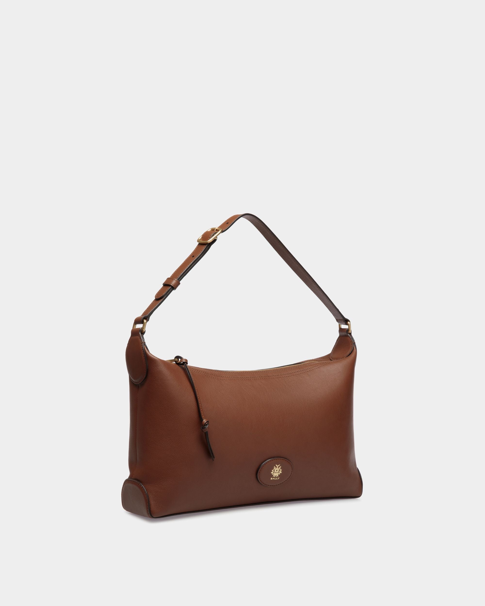Queen Hobo Bag in Brown Leather - Women's - Bally - 04
