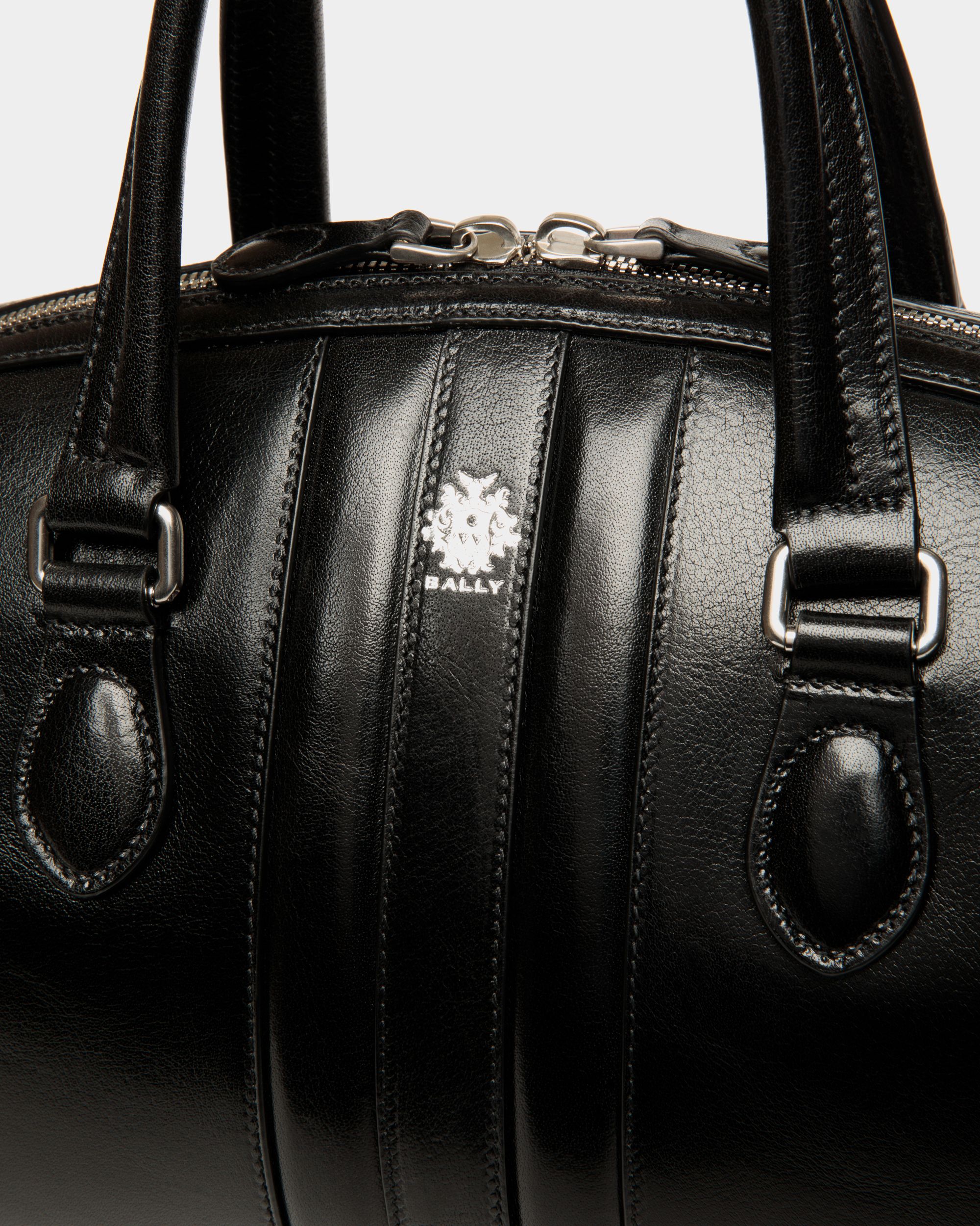 Beckett Top Handle Bag In Black Leather - Women's - Bally - 05