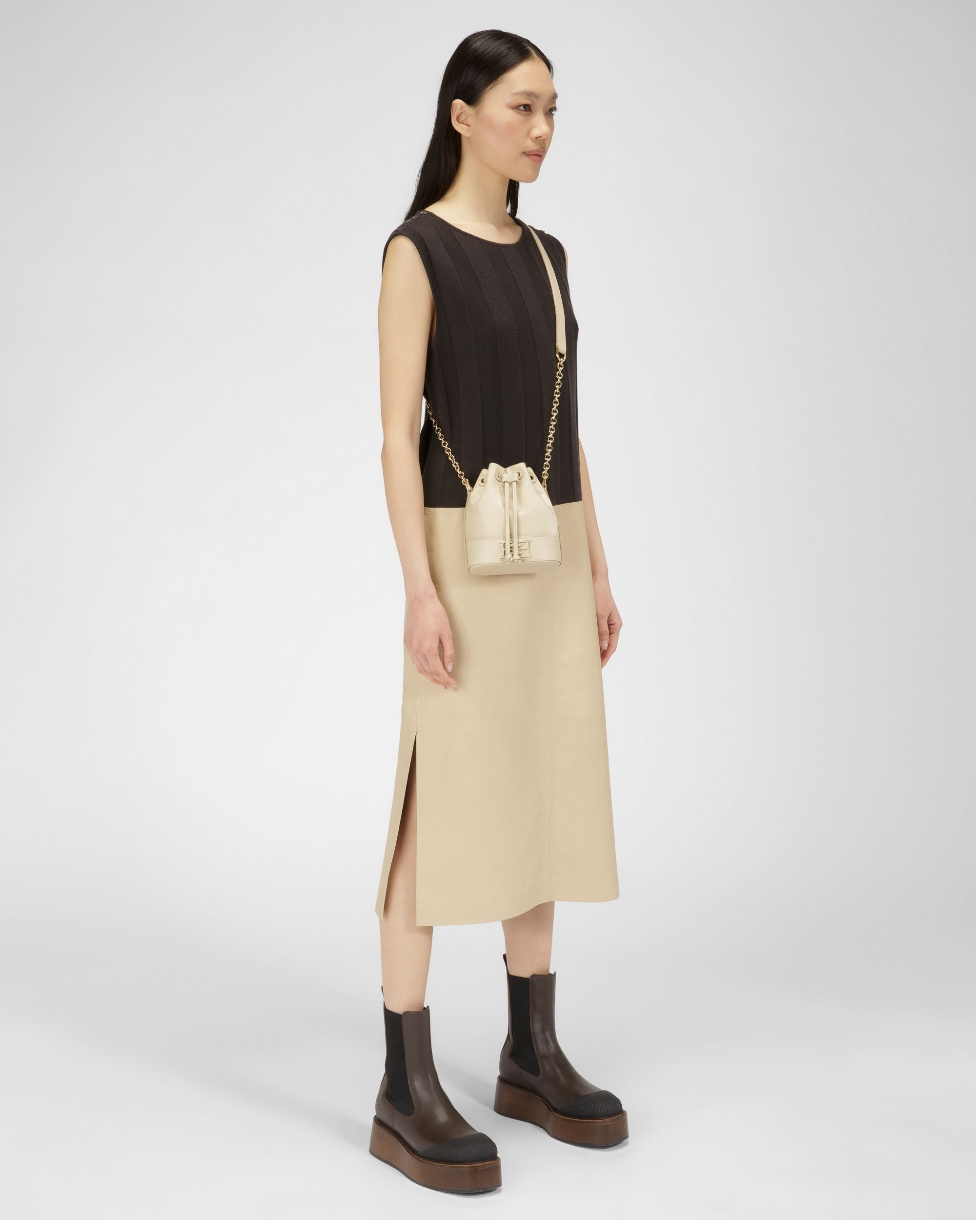 Eoh Small Nylon Bucket Bag In Light Beige - Women's - Bally - 07