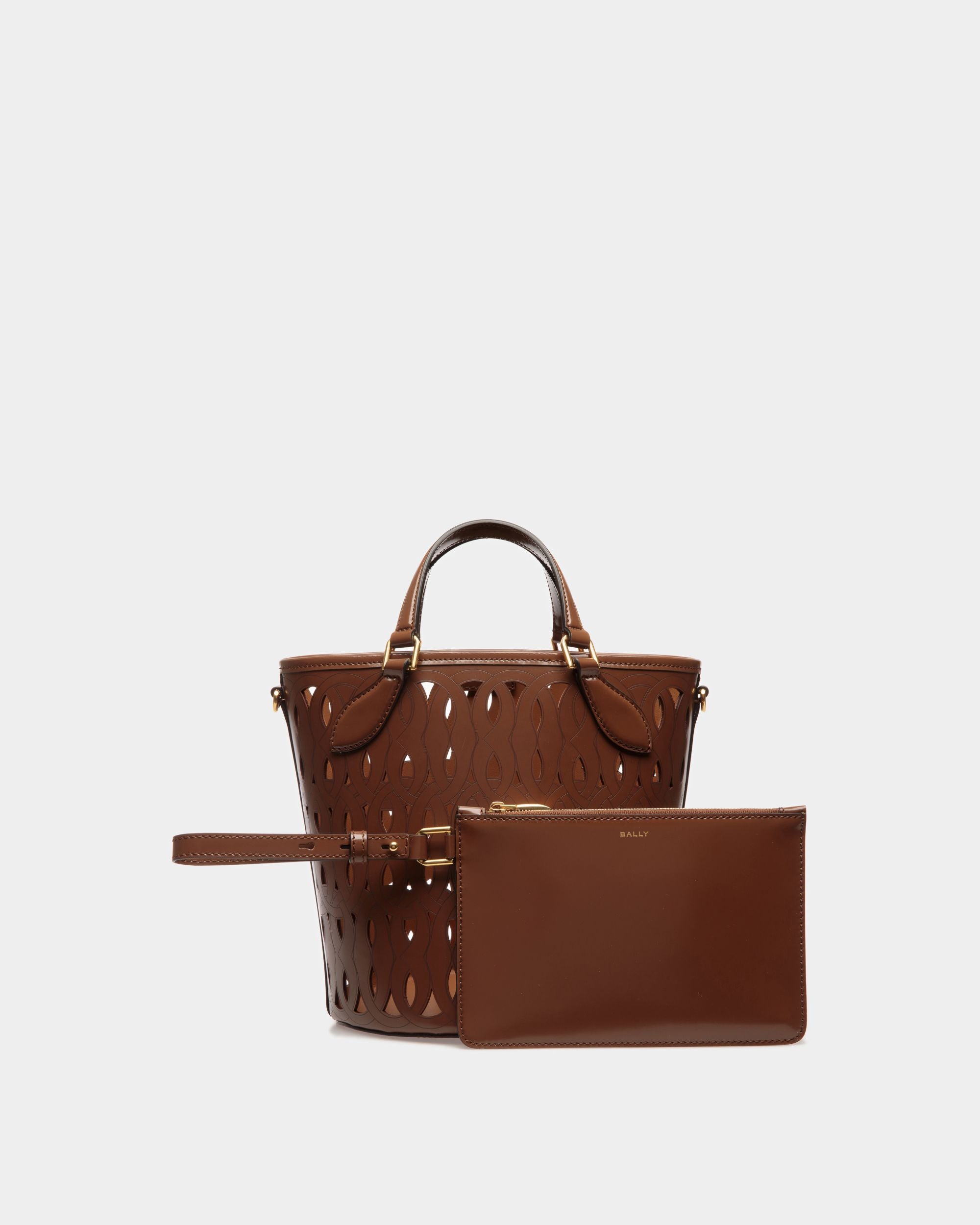 Lago Bucket Bag In Brown Leather - Women's - Bally - 01