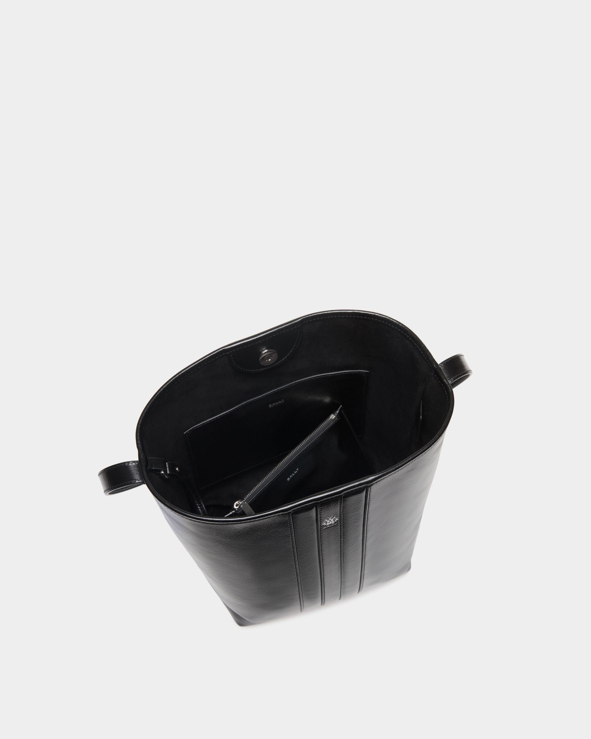 Beckett Bucket Bag in Black Leather - Women's - Bally - 05