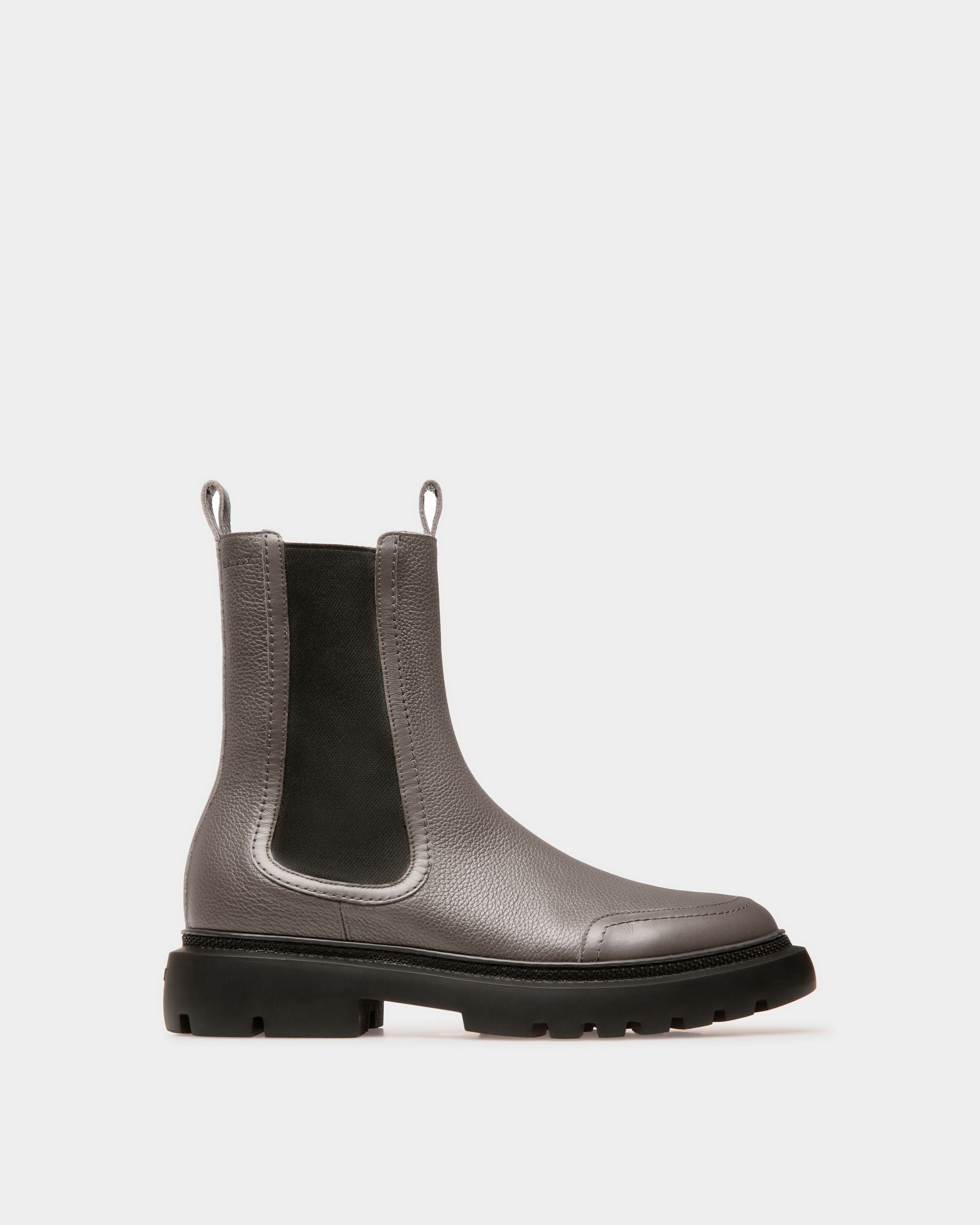 Ginny Flat Leather Boots In Grey - Women's - Bally - 01
