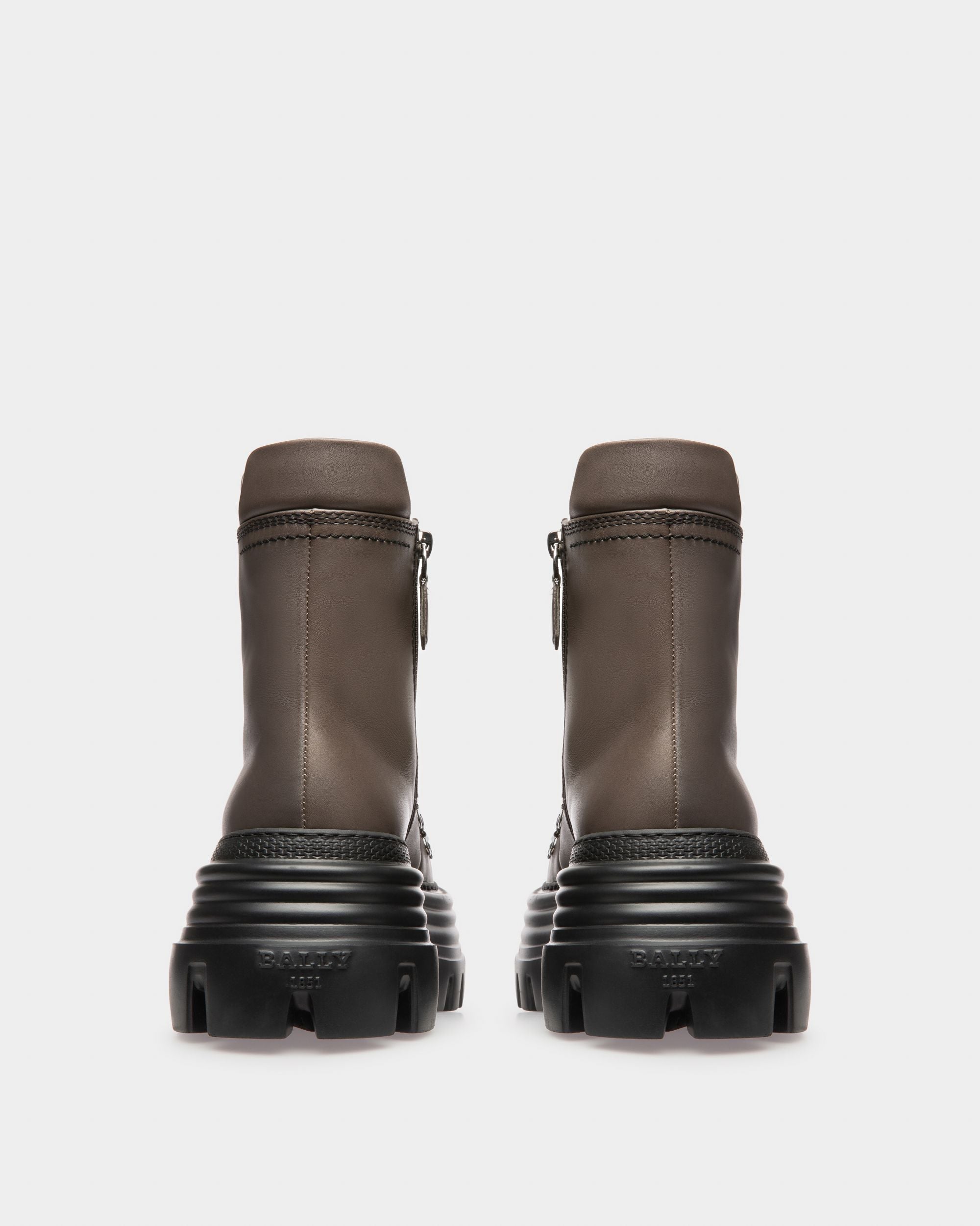 Graciella Leather Booties In Army Green - Women's - Bally - 04