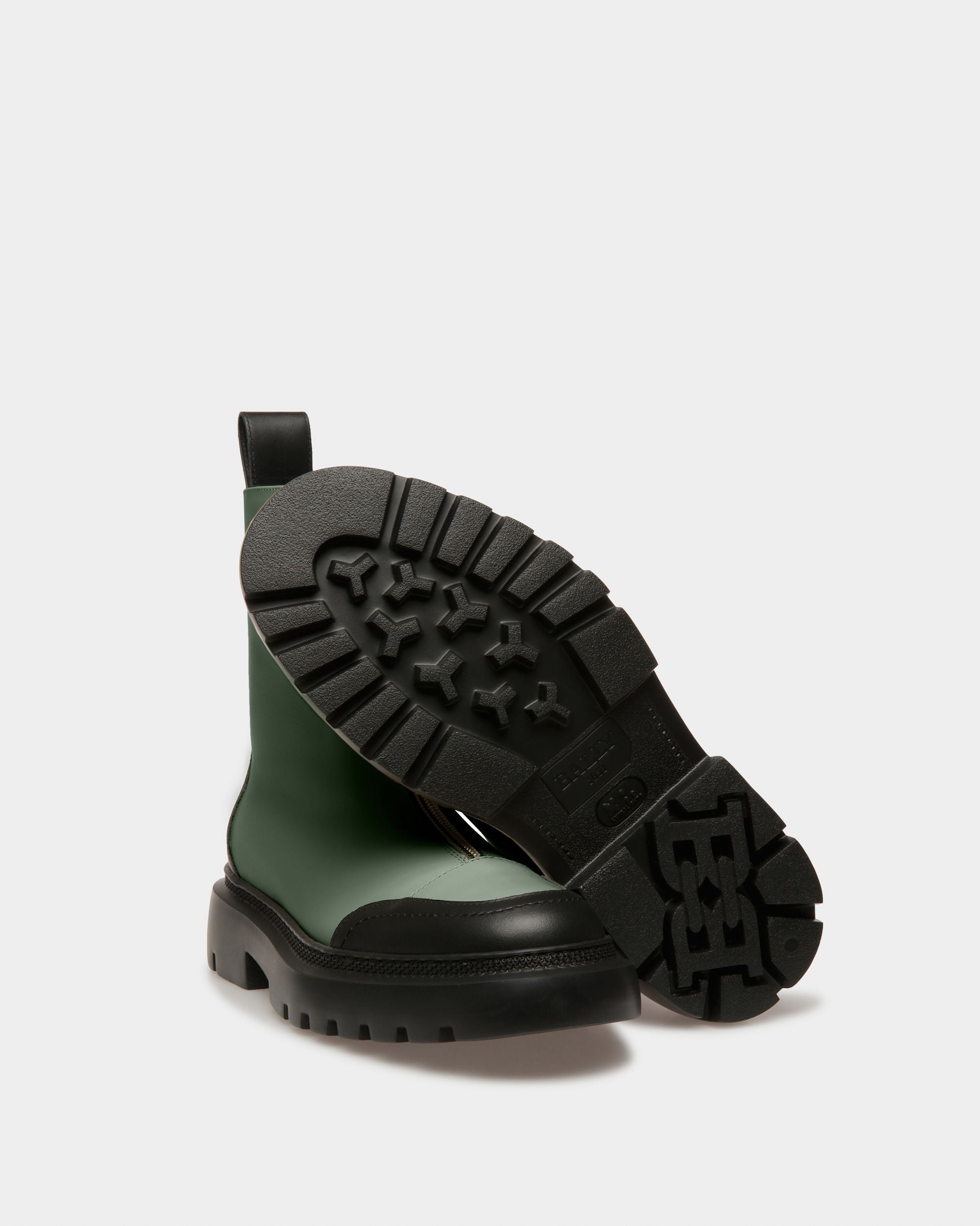 Giuli Leather Booties In Green - Women's - Bally - 05