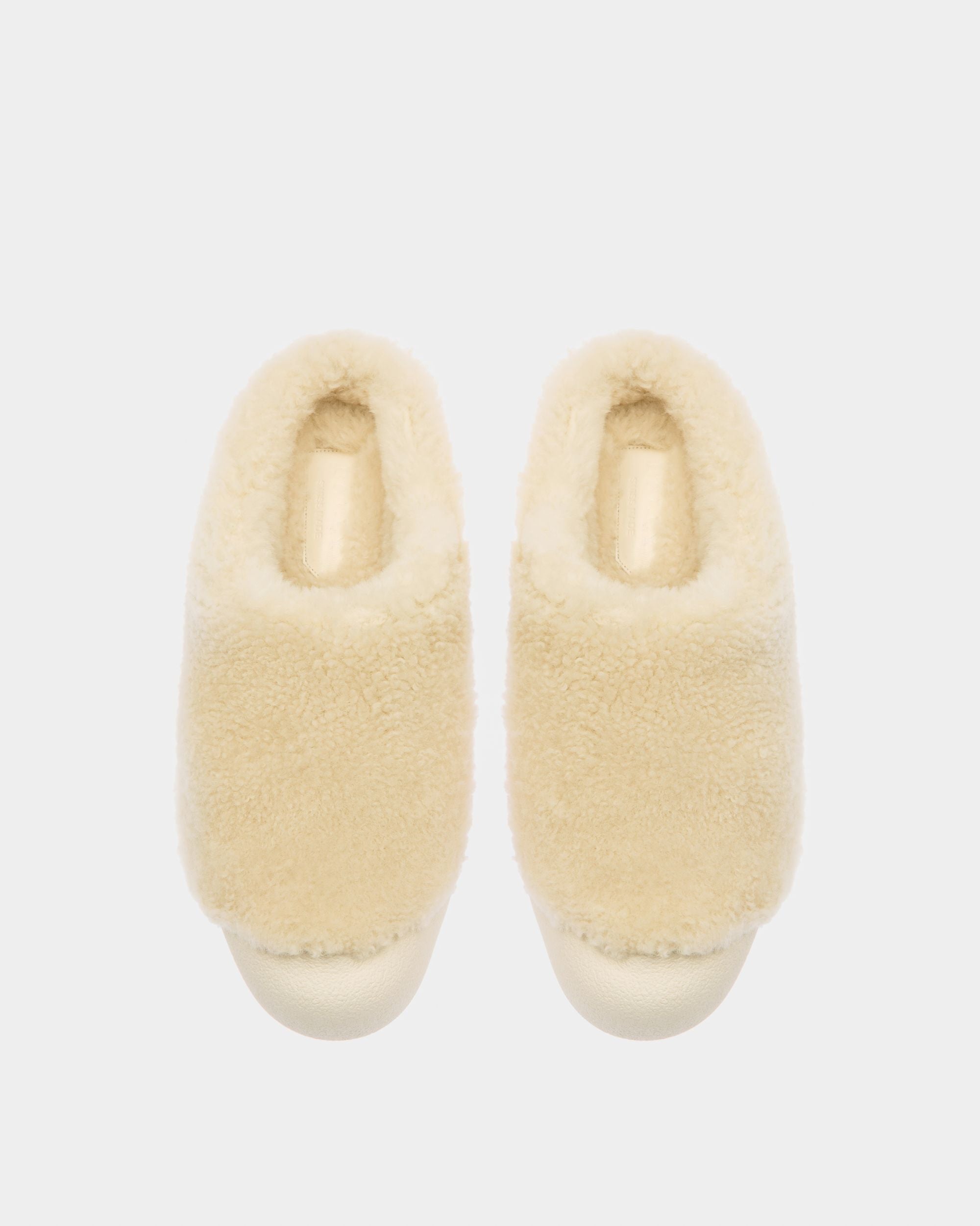 Crans Leather Slippers In Bone - Women's - Bally - 02