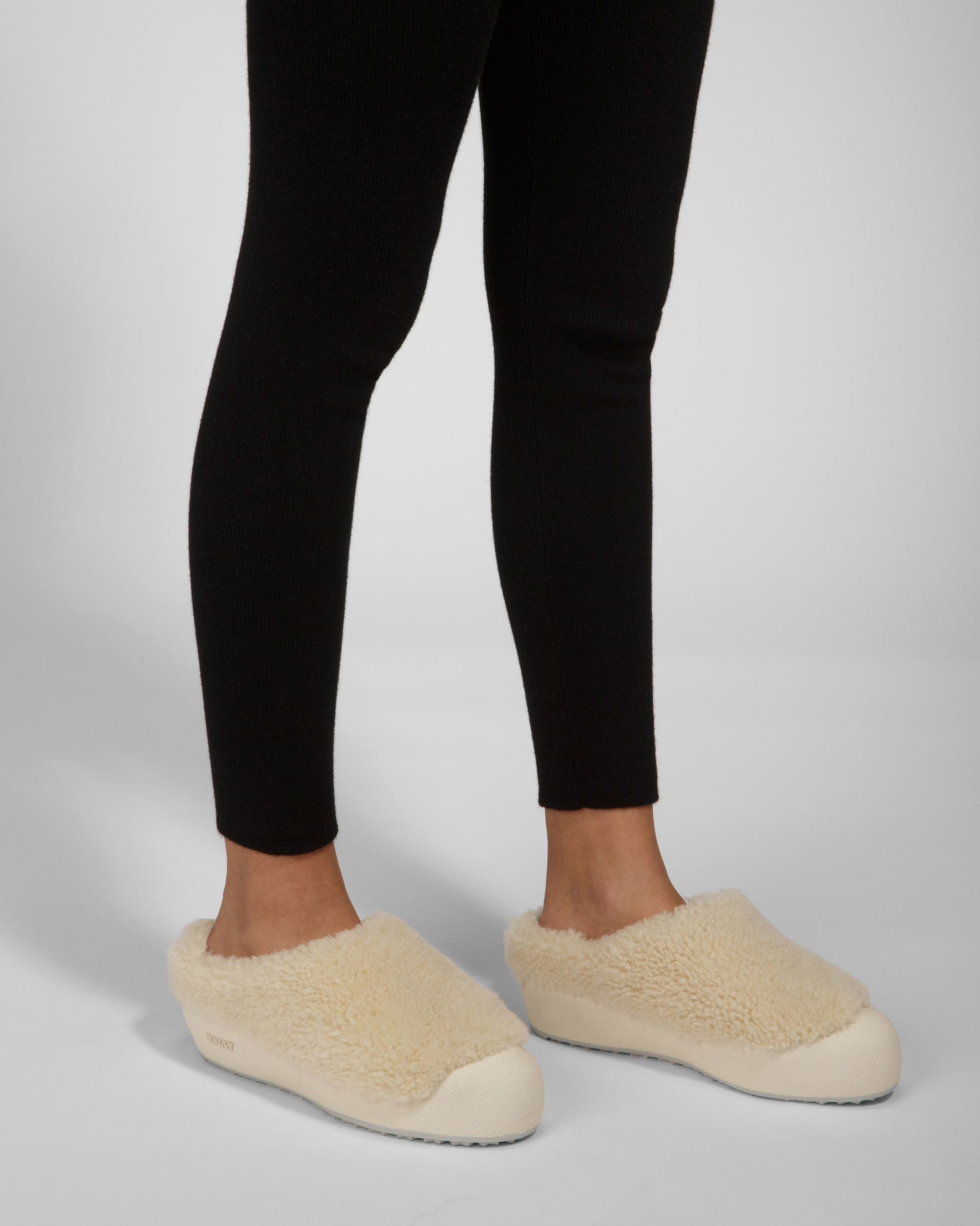 Crans Leather Slippers In Bone - Women's - Bally - 10