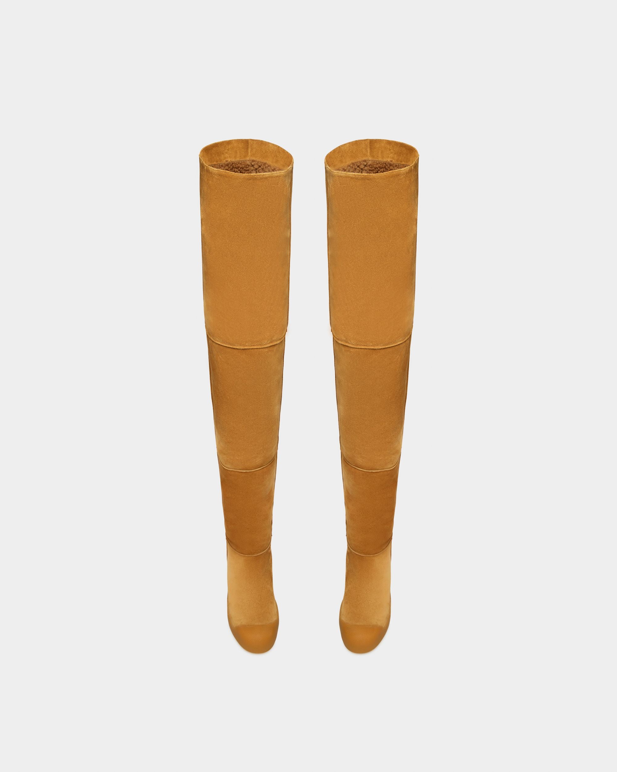 Cortina Leather Long Boots In Camel - Women's - Bally - 02