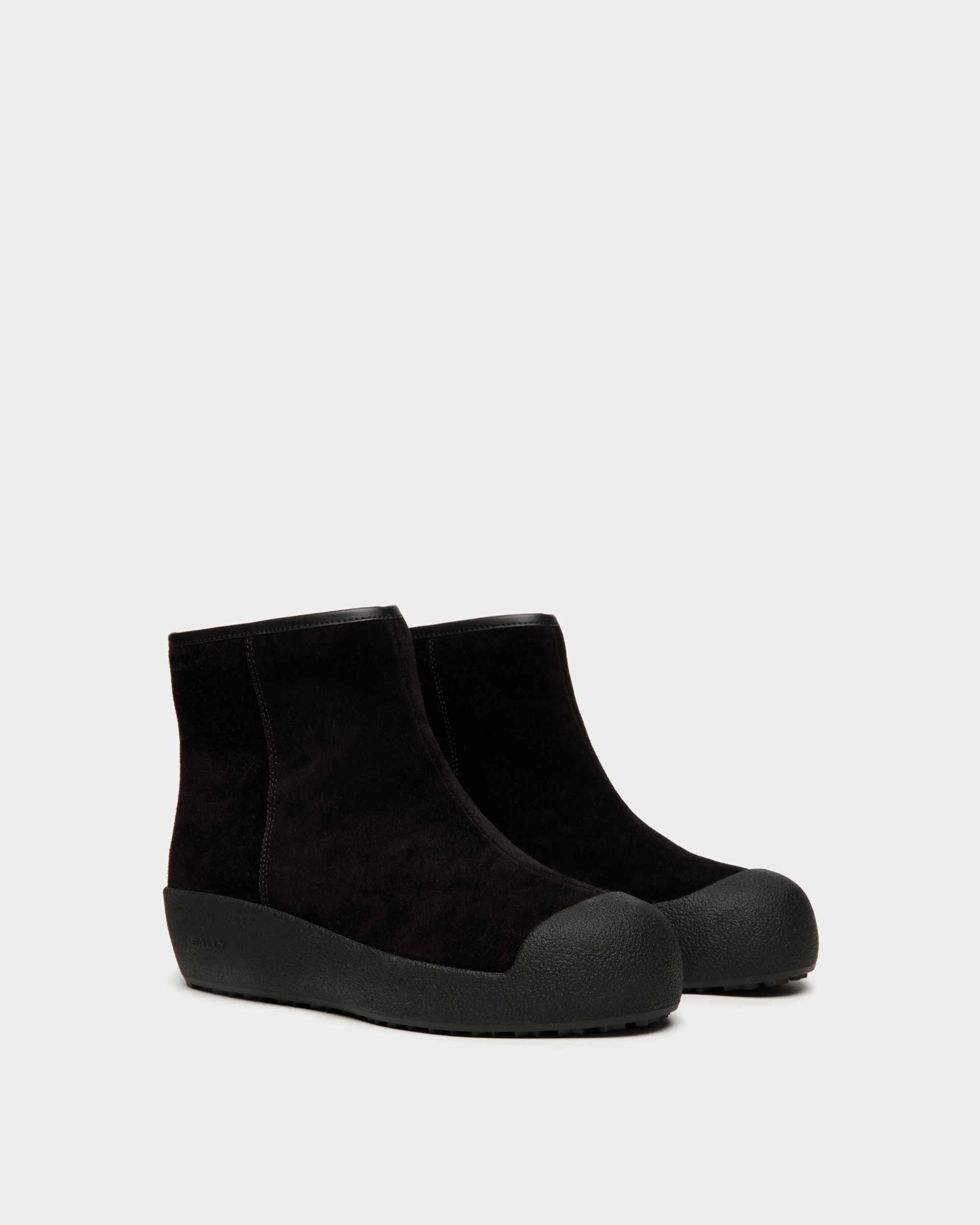Bally Curling Bootie in Black Suede - Women's - Bally - 02