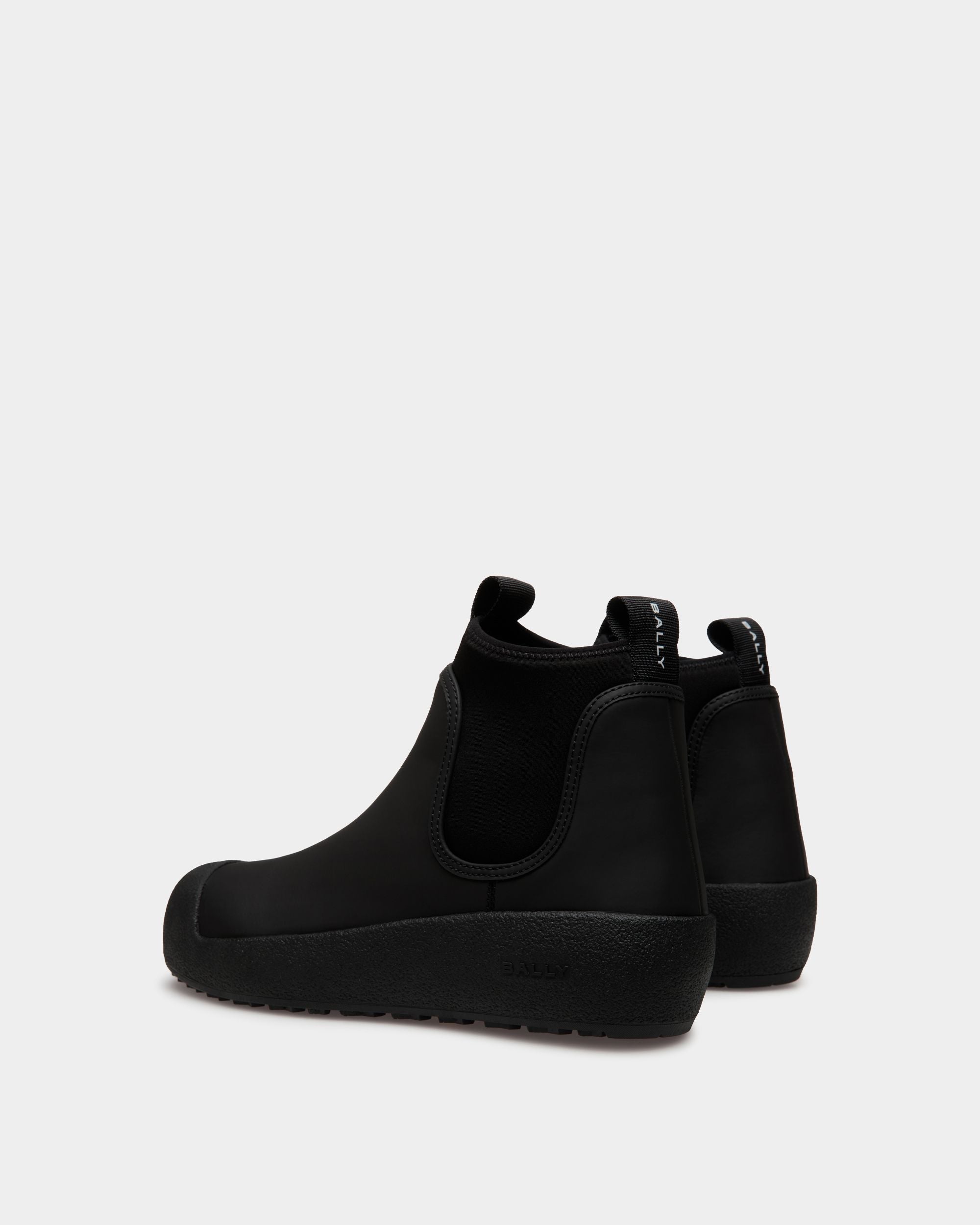 Bally Curling Bootie in Black Rubberized Leather - Women's - Bally - 03