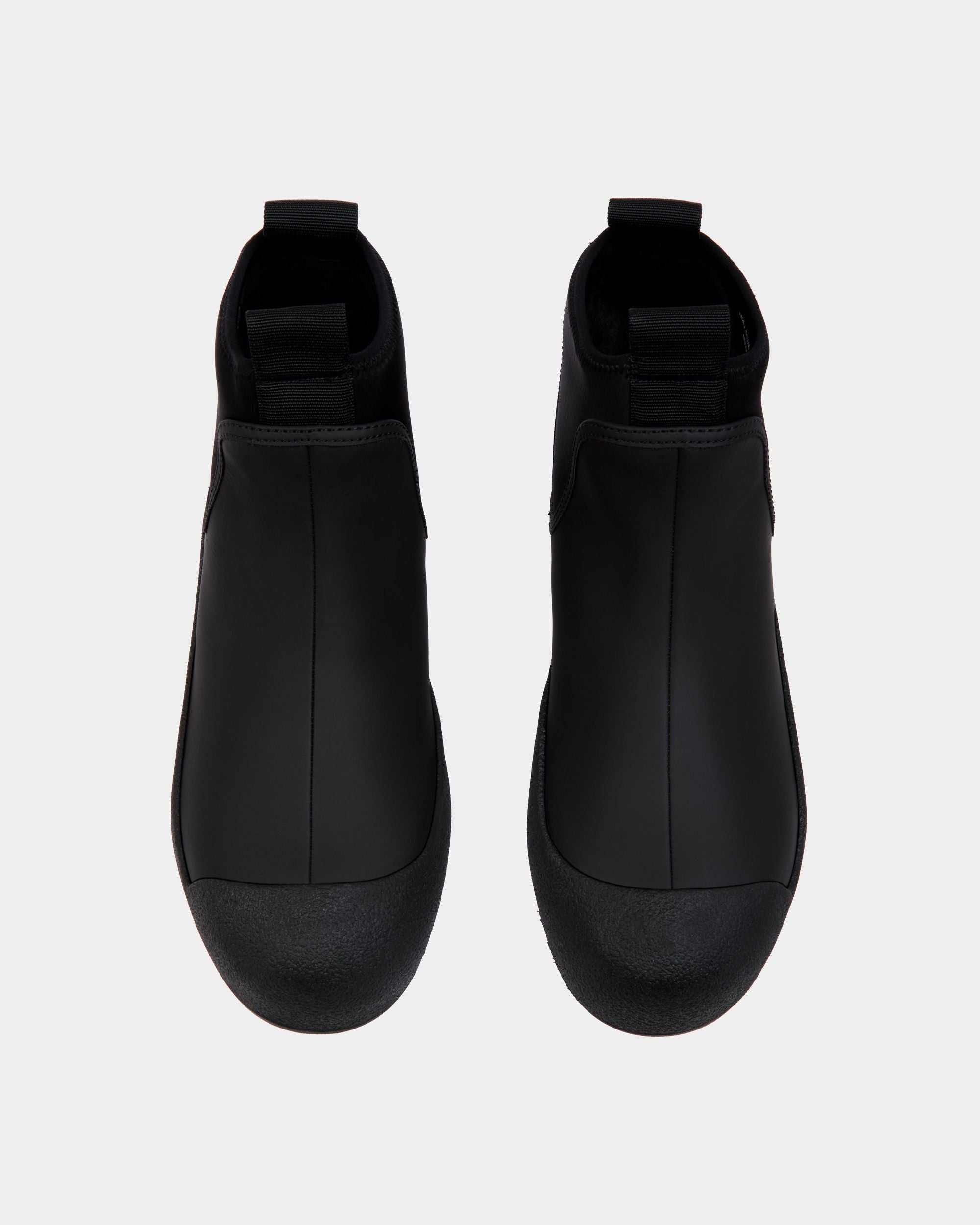 Bally Curling Bootie in Black Rubberized Leather - Women's - Bally - 04