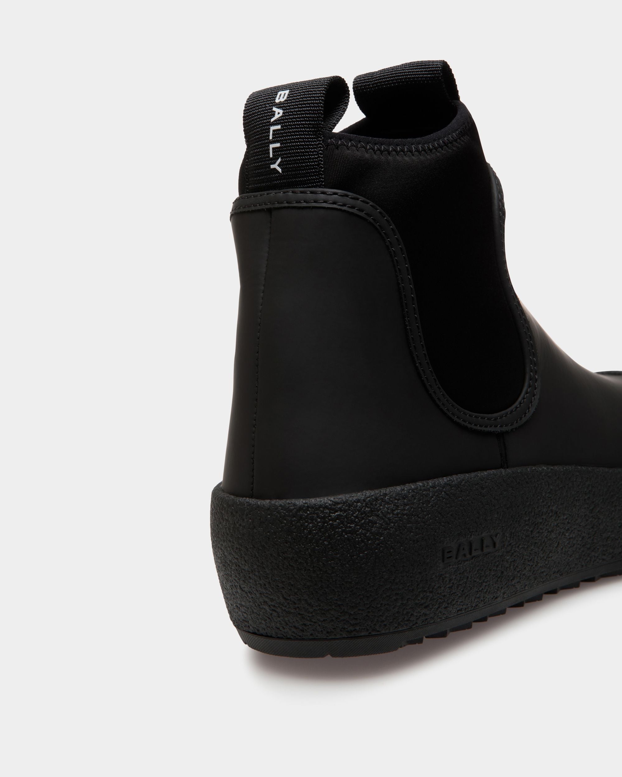 Bally Curling Bootie in Black Rubberized Leather - Women's - Bally - 05