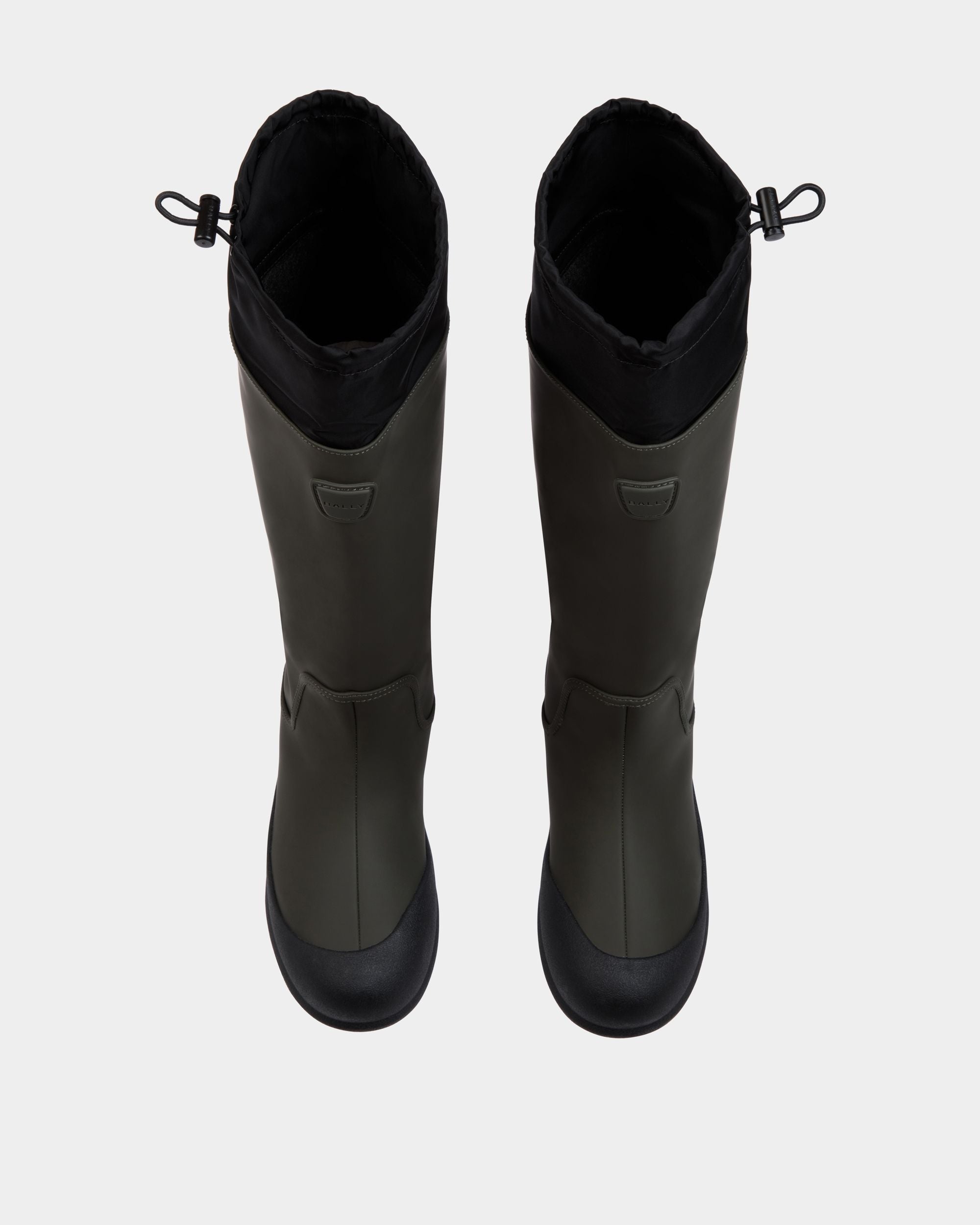 Frei Boot in Military Green Rubberized Leather - Women's - Bally - 05