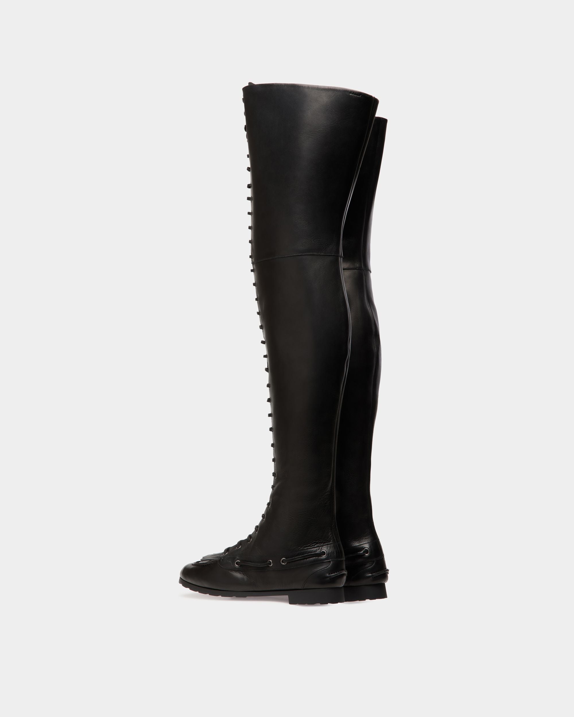 Plume Boot In Black Leather - Women's - Bally - 04
