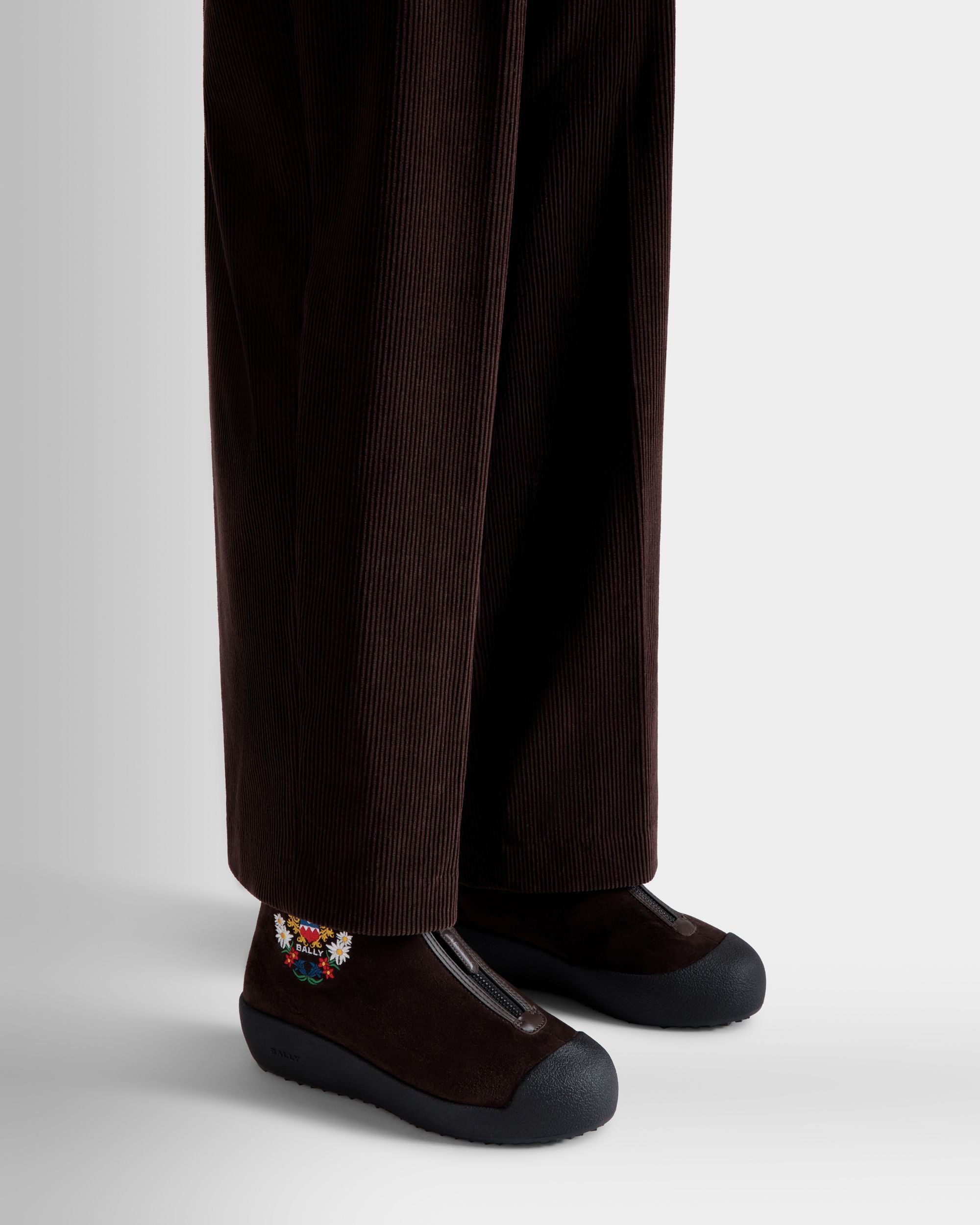 Winter Capsule Capsule Bootie in Brown Suede - Women's - Bally - 02