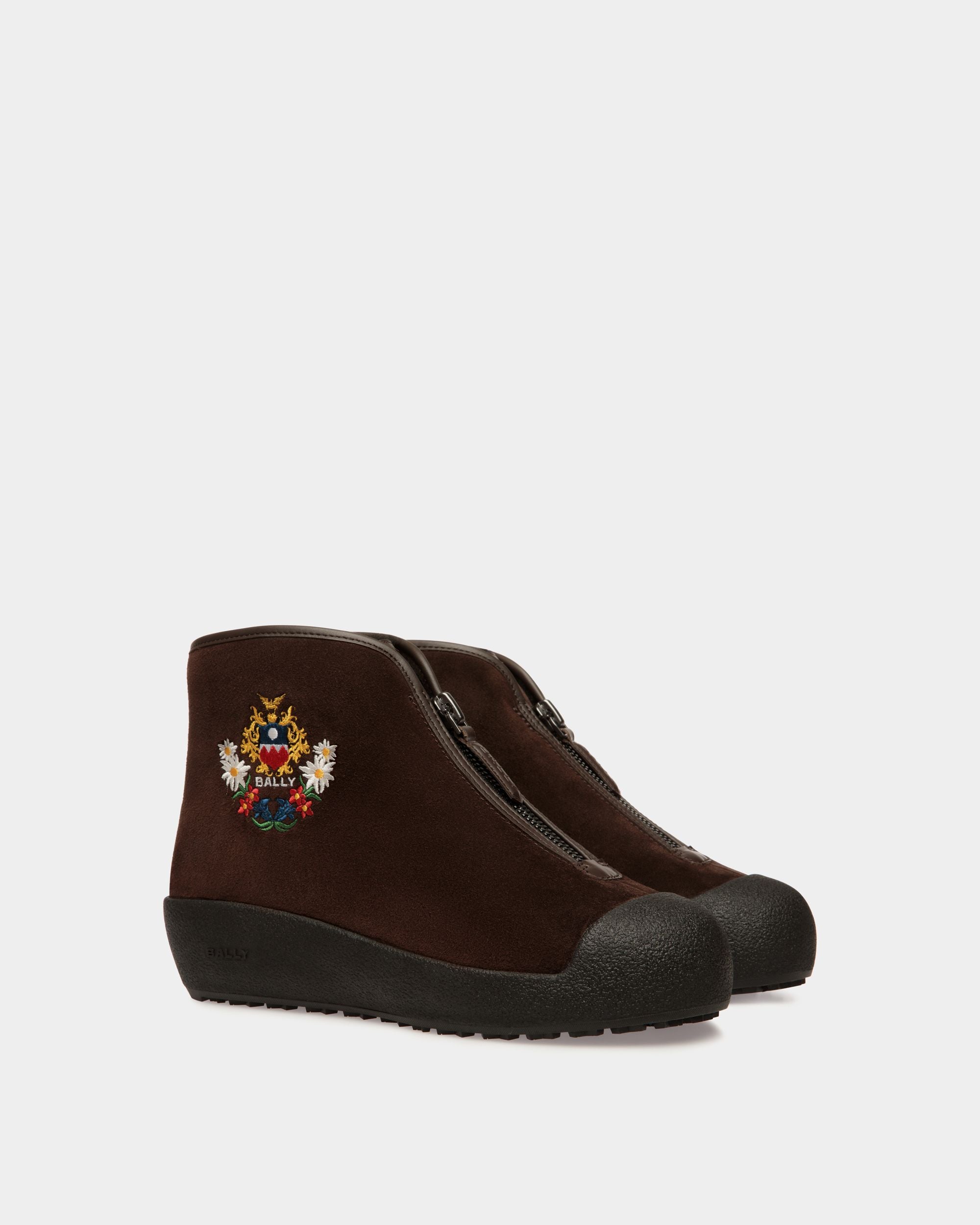 Winter Capsule Capsule Bootie in Brown Suede - Women's - Bally - 03